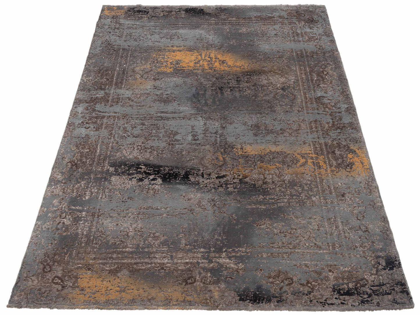 Vintage 109076 Gray 6.6x9.7 Hand Knotted Rug