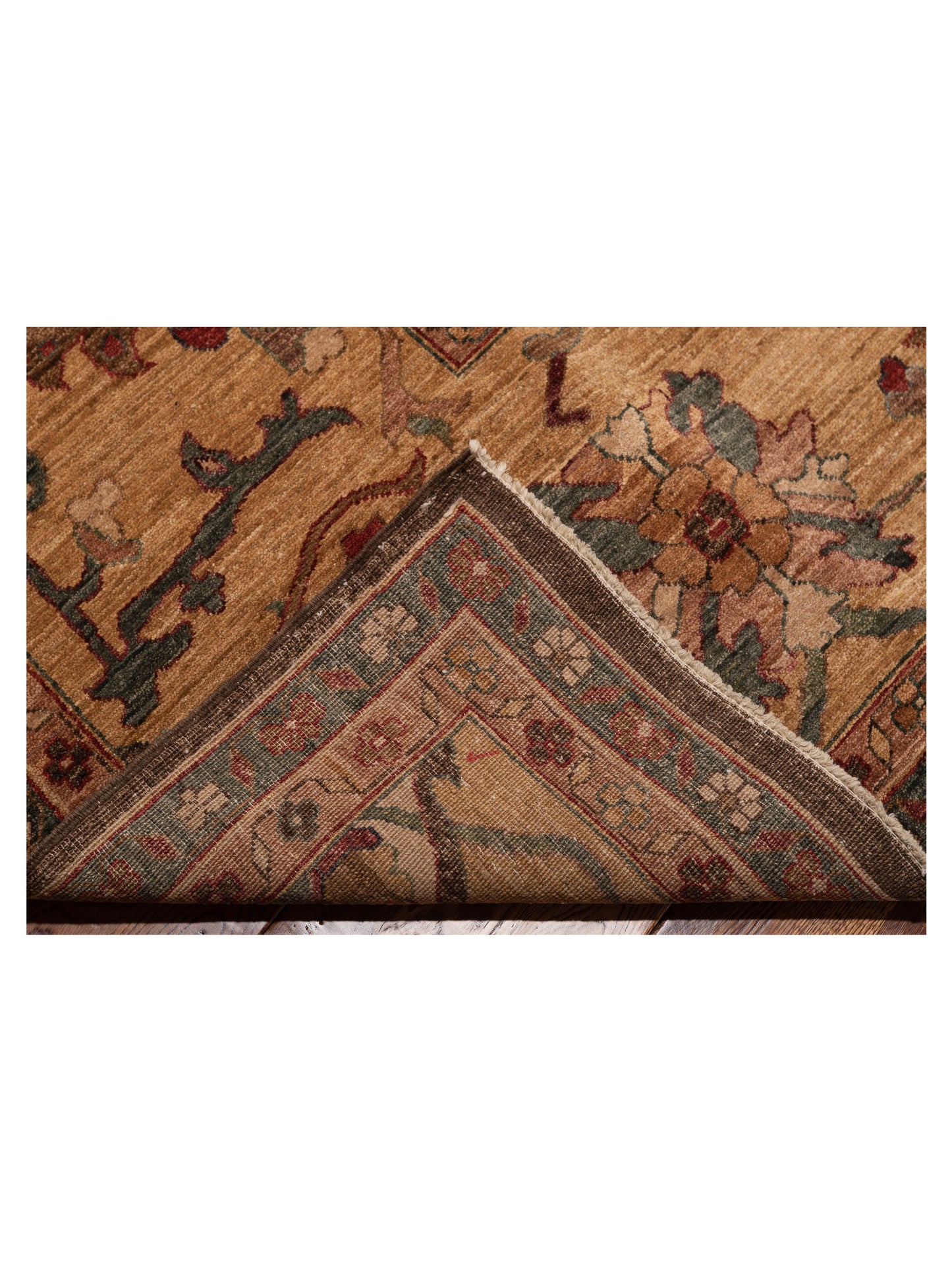 Elvan Nurgul Dark Brown Gold 12x18.4 Hand Knotted Rug