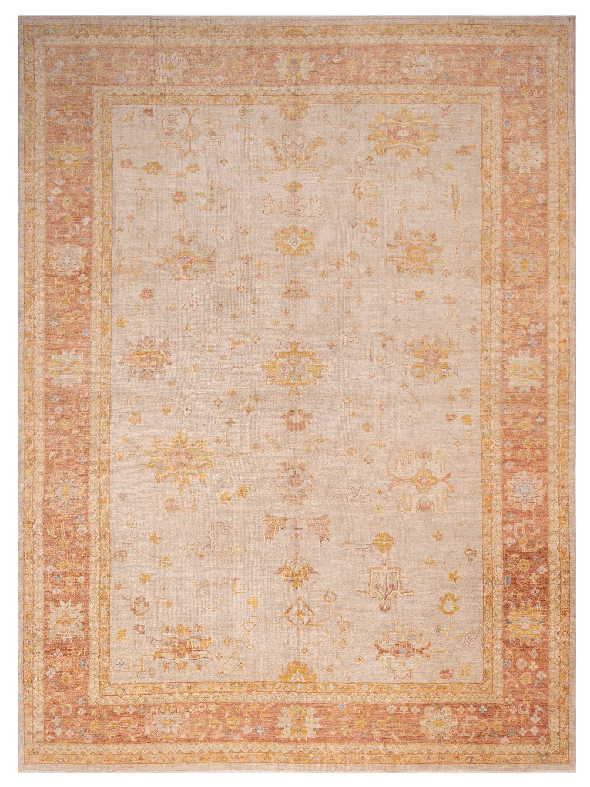 Anadol Angora Oushak  Beige Red Traditional