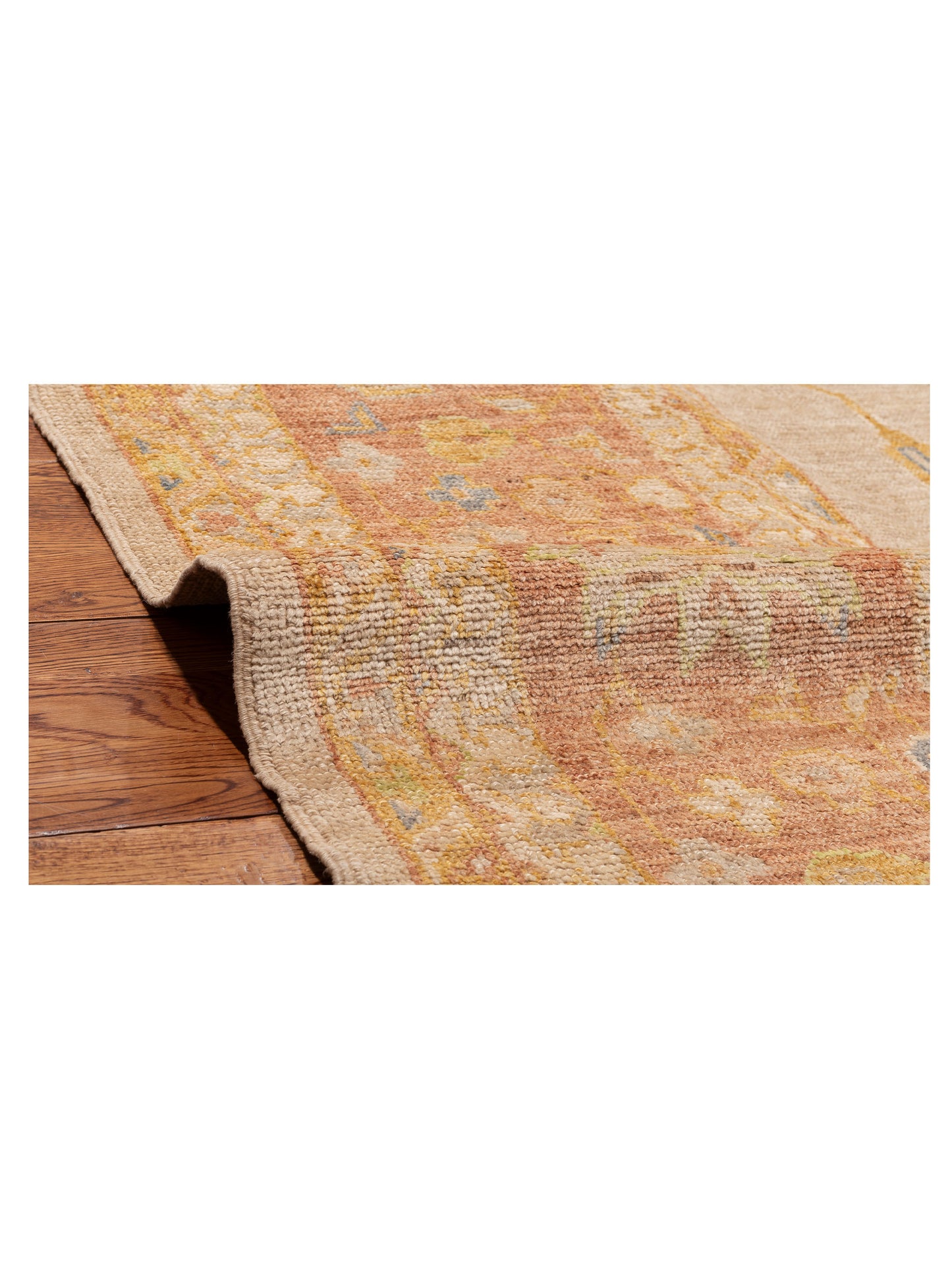 Angora Oushak 153668 Beige Red 11.9x15.9 Hand Knotted Rug