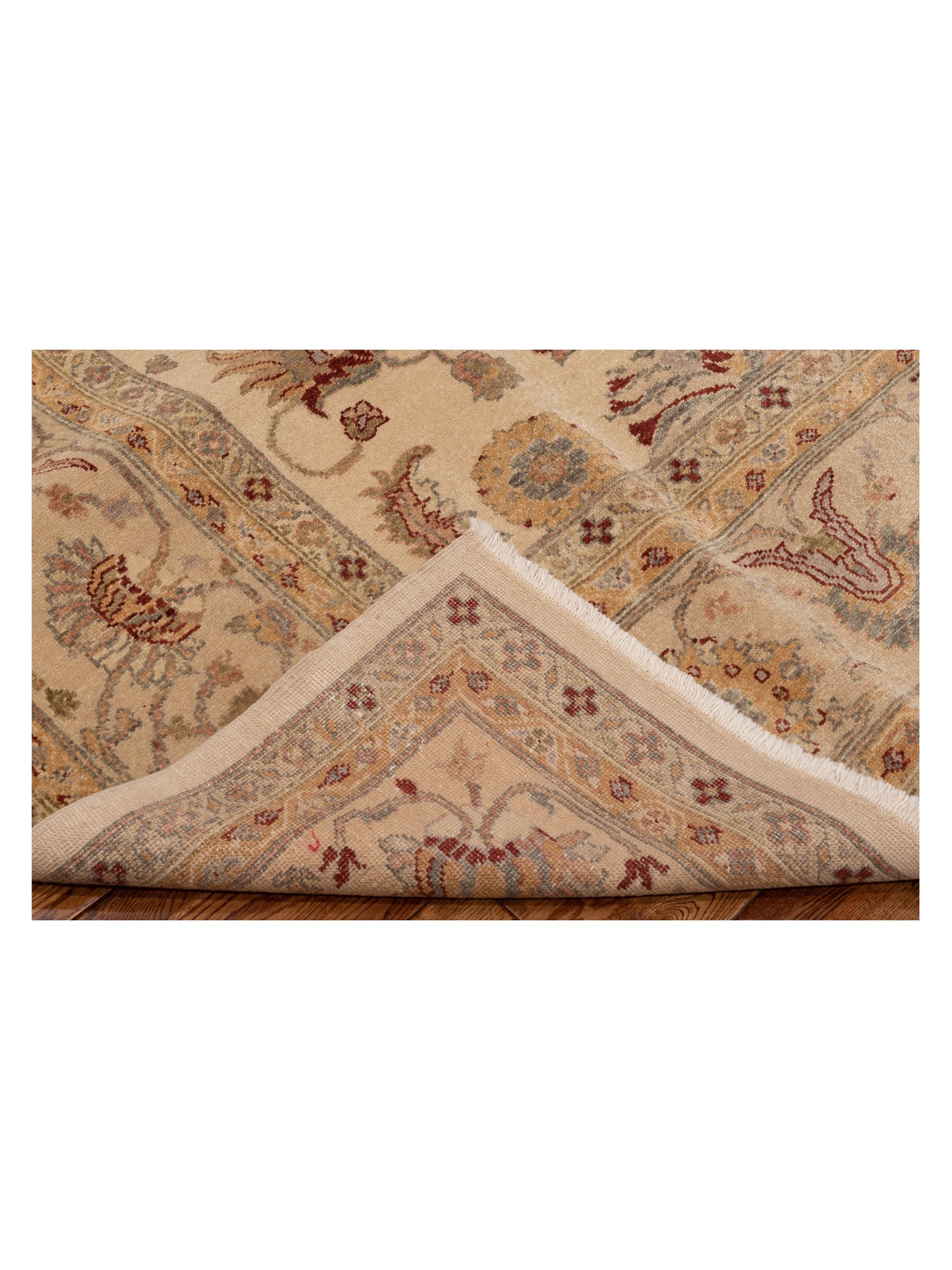 Turkish Elvan 76426 Ivory Beige 9.7x12.2 Hand Knotted Rug