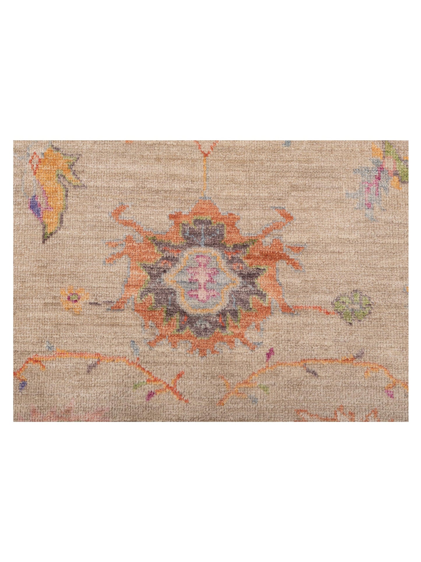 Angora Oushak 150316 Beige Orange 9.1x11.11 Hand Knotted Rug
