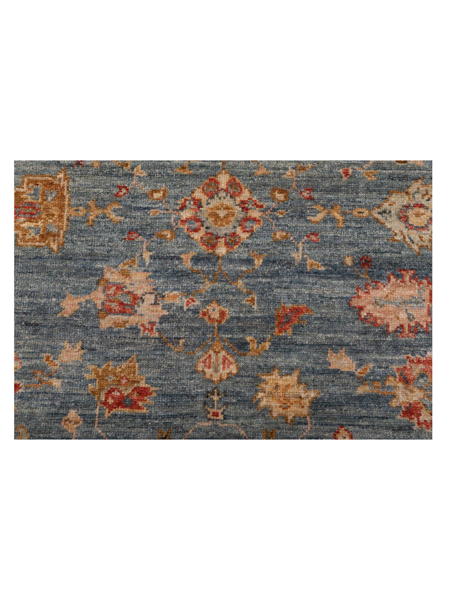Angora Oushak 144585 Blue Brown 6.3x12.1 Hand Knotted Rug