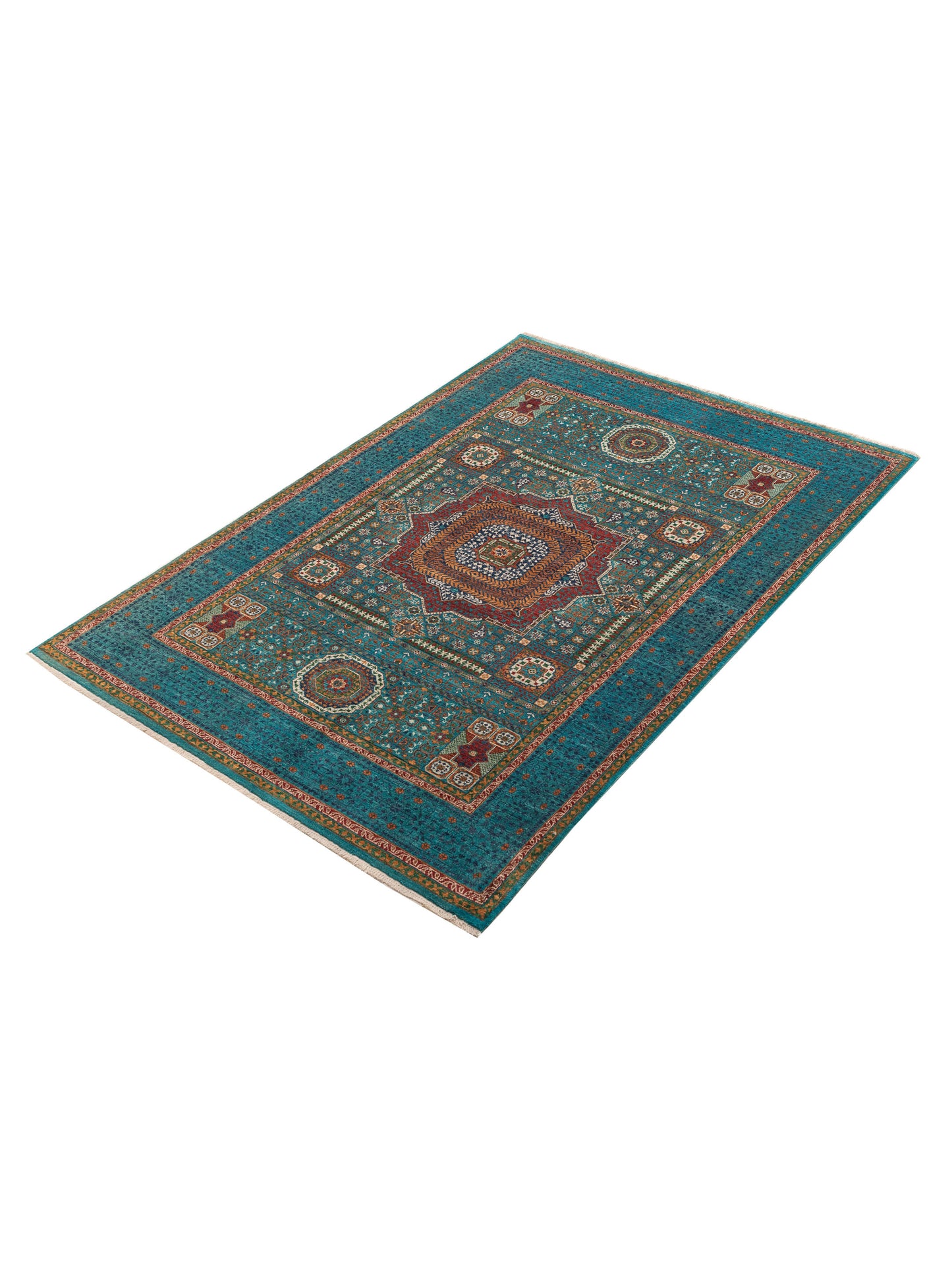 Artisan Mamluk 154745 Blue Blue 5.9x8.3 Hand Knotted Rug