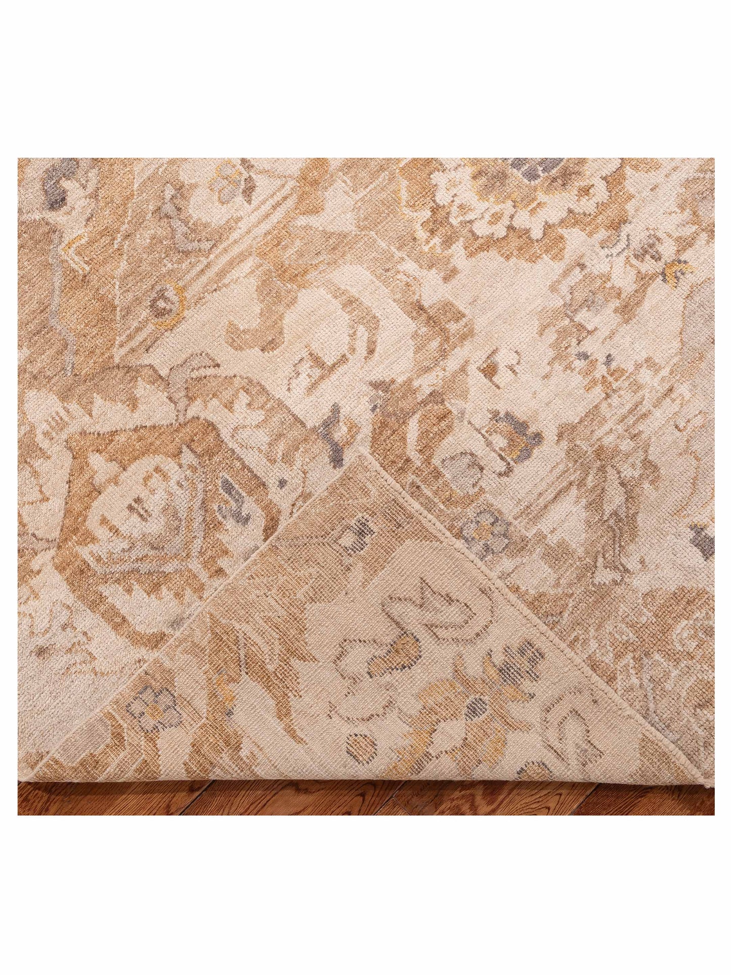 Angora Oushak 156281 Gold Beige 8.8x9.9 Hand Knotted Rug