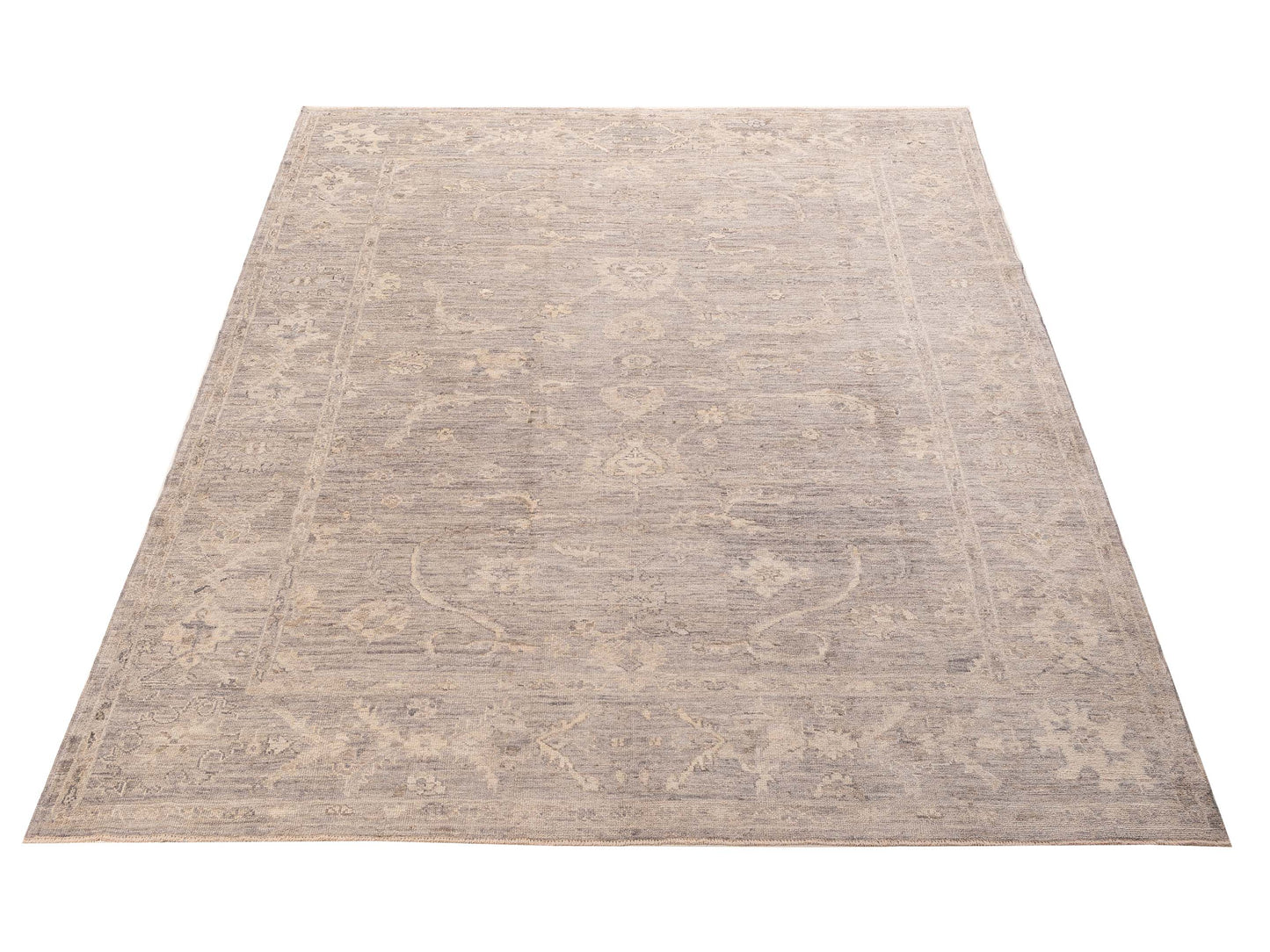 Angora Oushak 156050 Gray Gray 9.1x11.8 Hand Knotted Rug