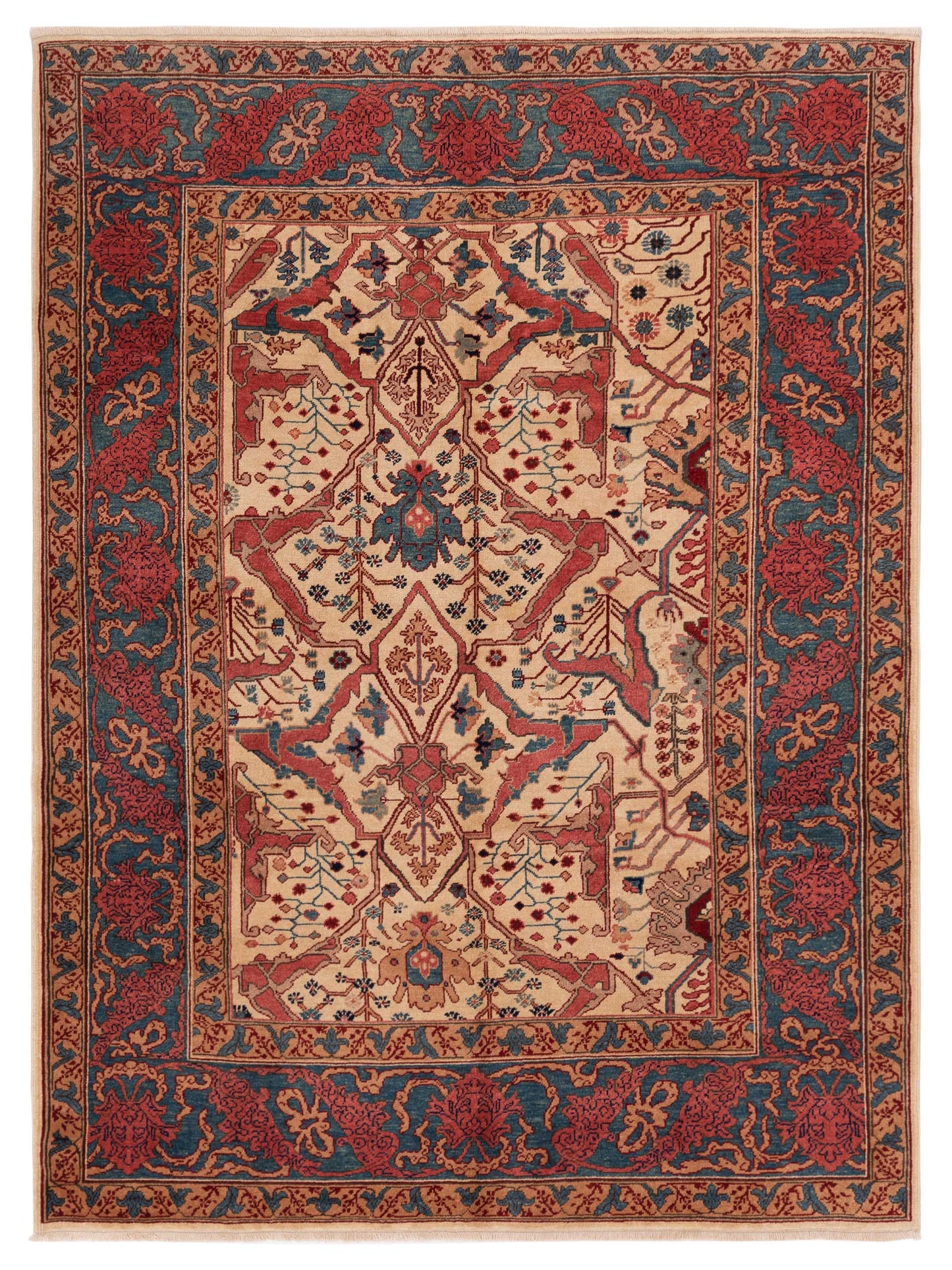 Pasha Antique Loom  Beige Blue Traditional