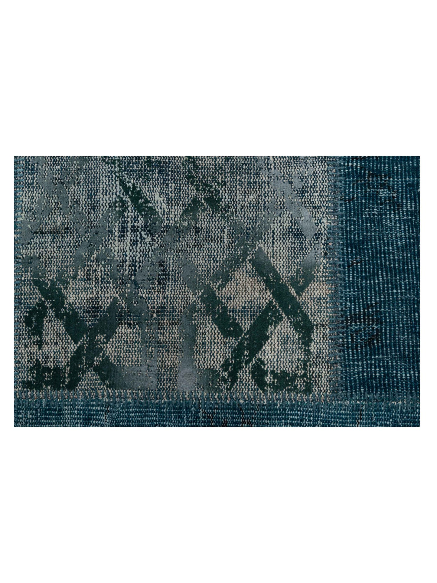 Turkish Vestige Patchwork 130999 Green 9x12 Hand Knotted Rug