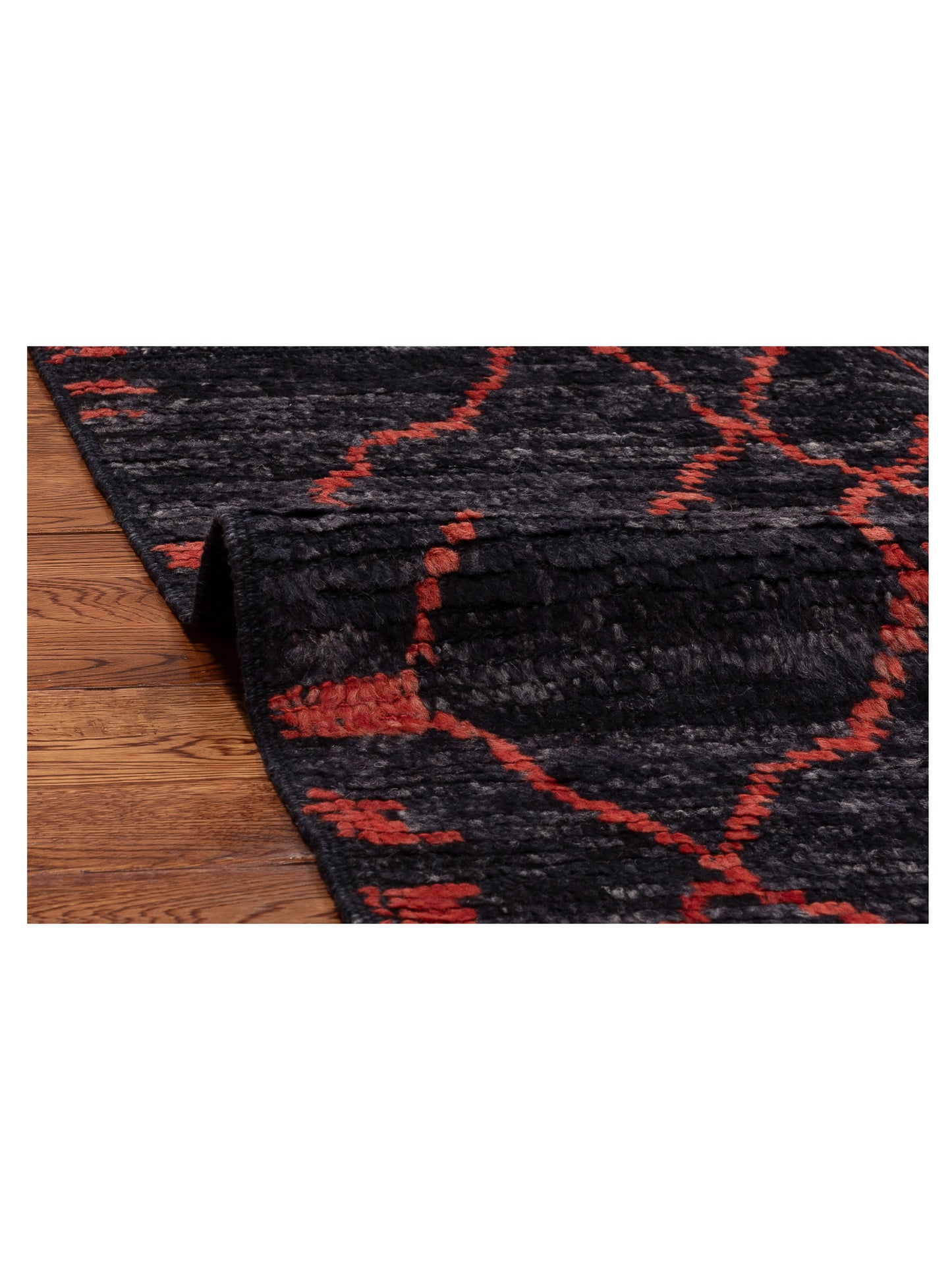 Berber Aspendos Charcoal Red 9.5x13.1 Hand Knotted Rug