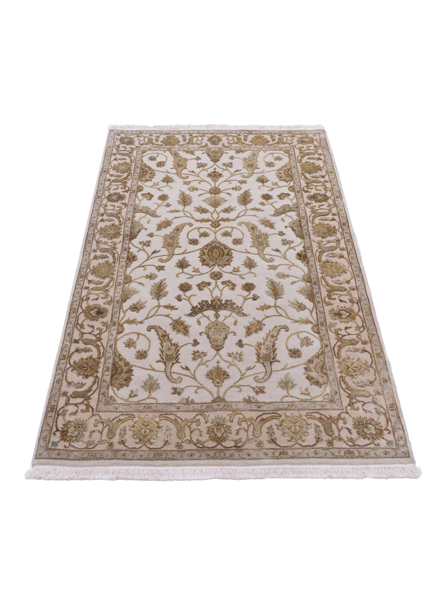 Imperial Silk 122501 Ivory Beige 3.1x5.4 Hand Knotted Rug