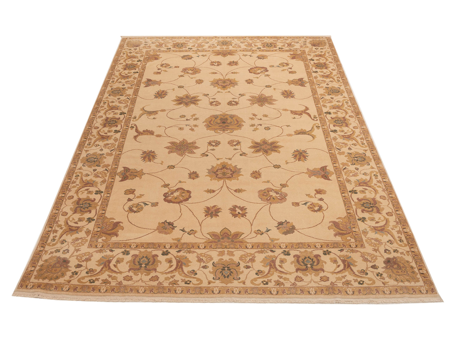Antique Loom 108183 Ivory Ivory 10.2x14 Hand Knotted Rug