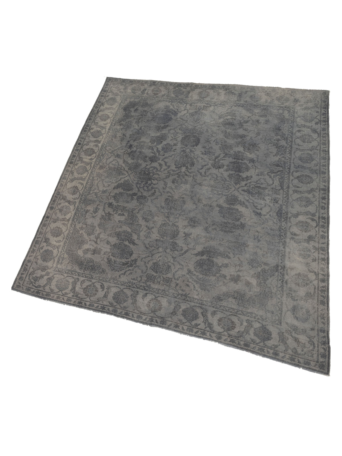Vintage 88139 Gray 8x9.10 Hand Knotted Rug