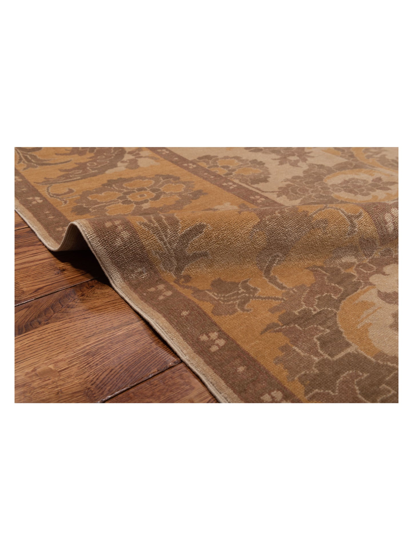 Antique Loom 117150 Beige Gold 8.2x10.1 Hand Knotted Rug