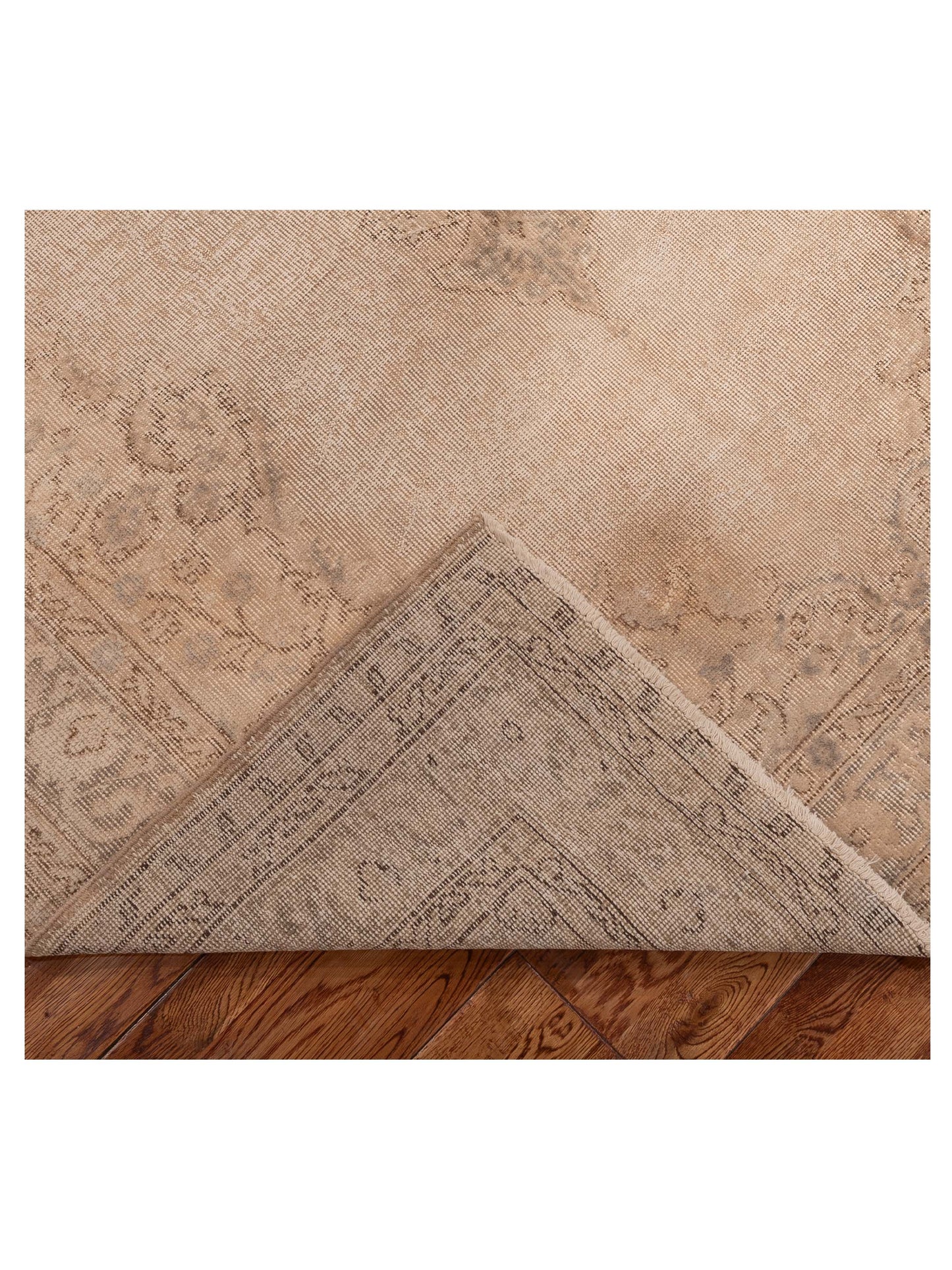 Vintage 121976 Beige 5.7x7.11 Hand Knotted Rug