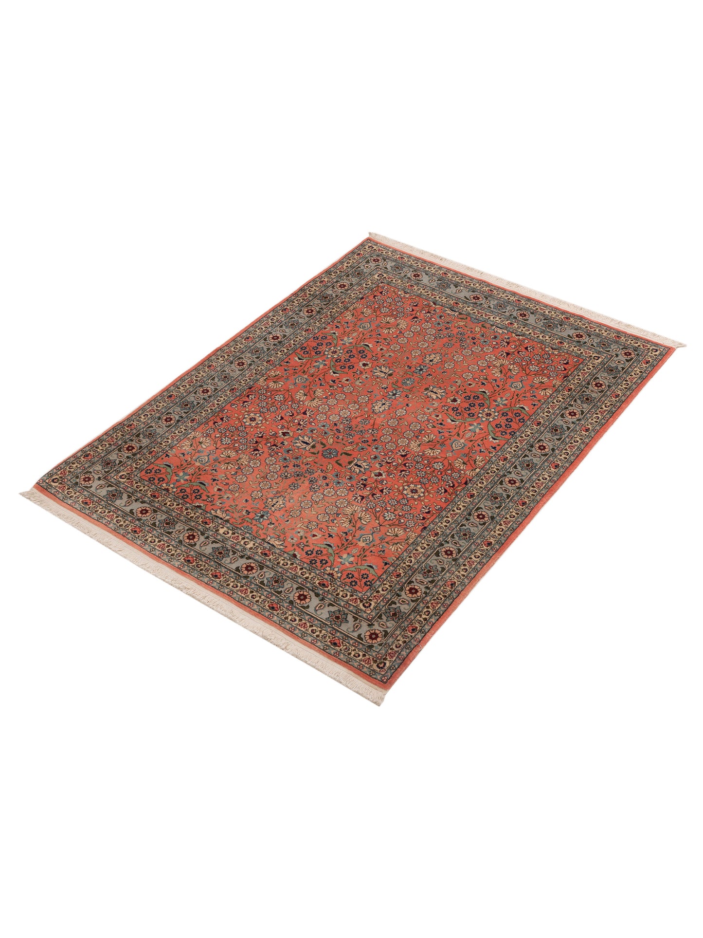 Hereke 108252 Pink Silver 4.3x5.9 Hand Knotted Rug