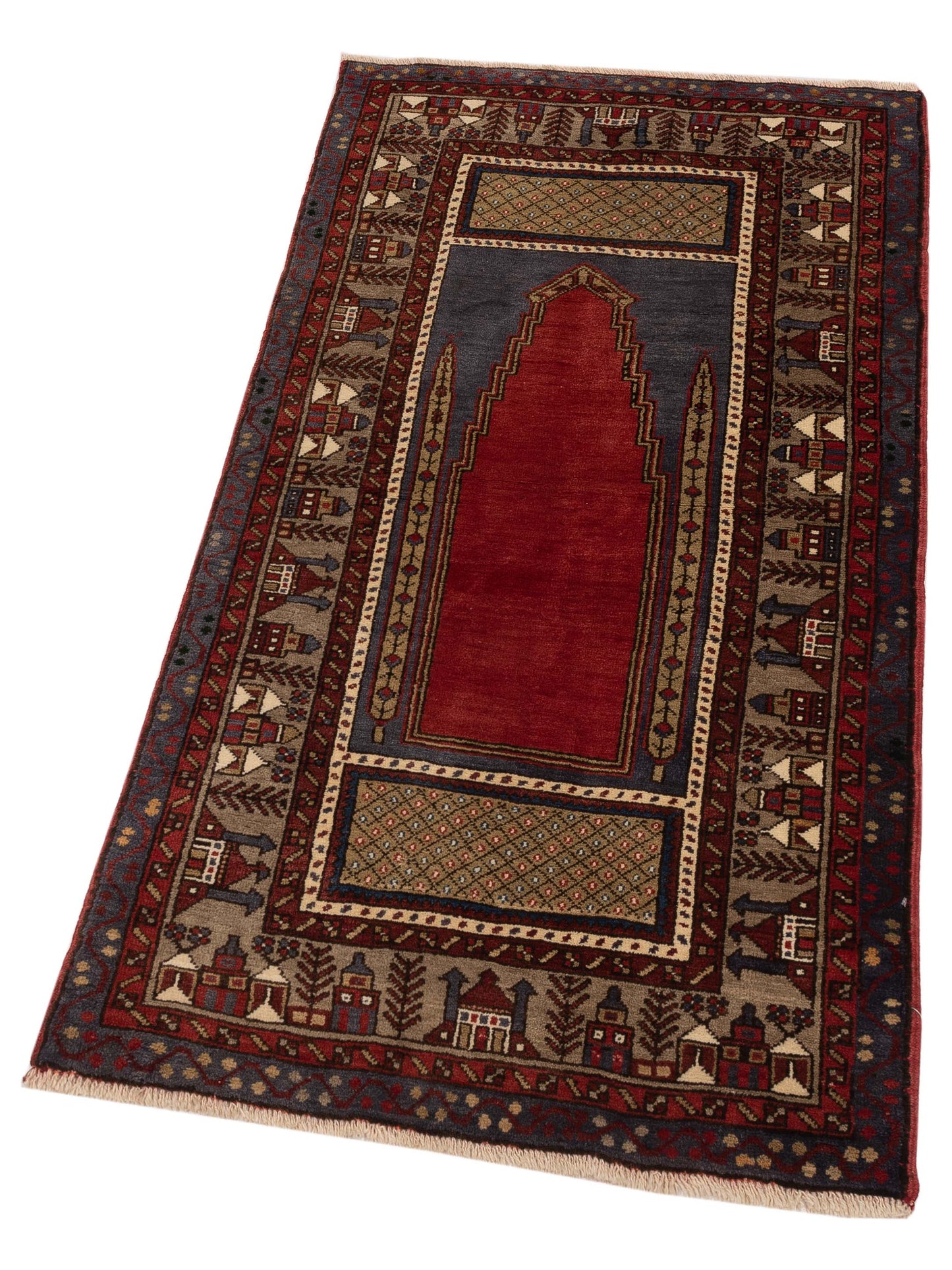 Old Anatolian 148488 Red Silver 3.5x5.11 Hand Knotted Rug
