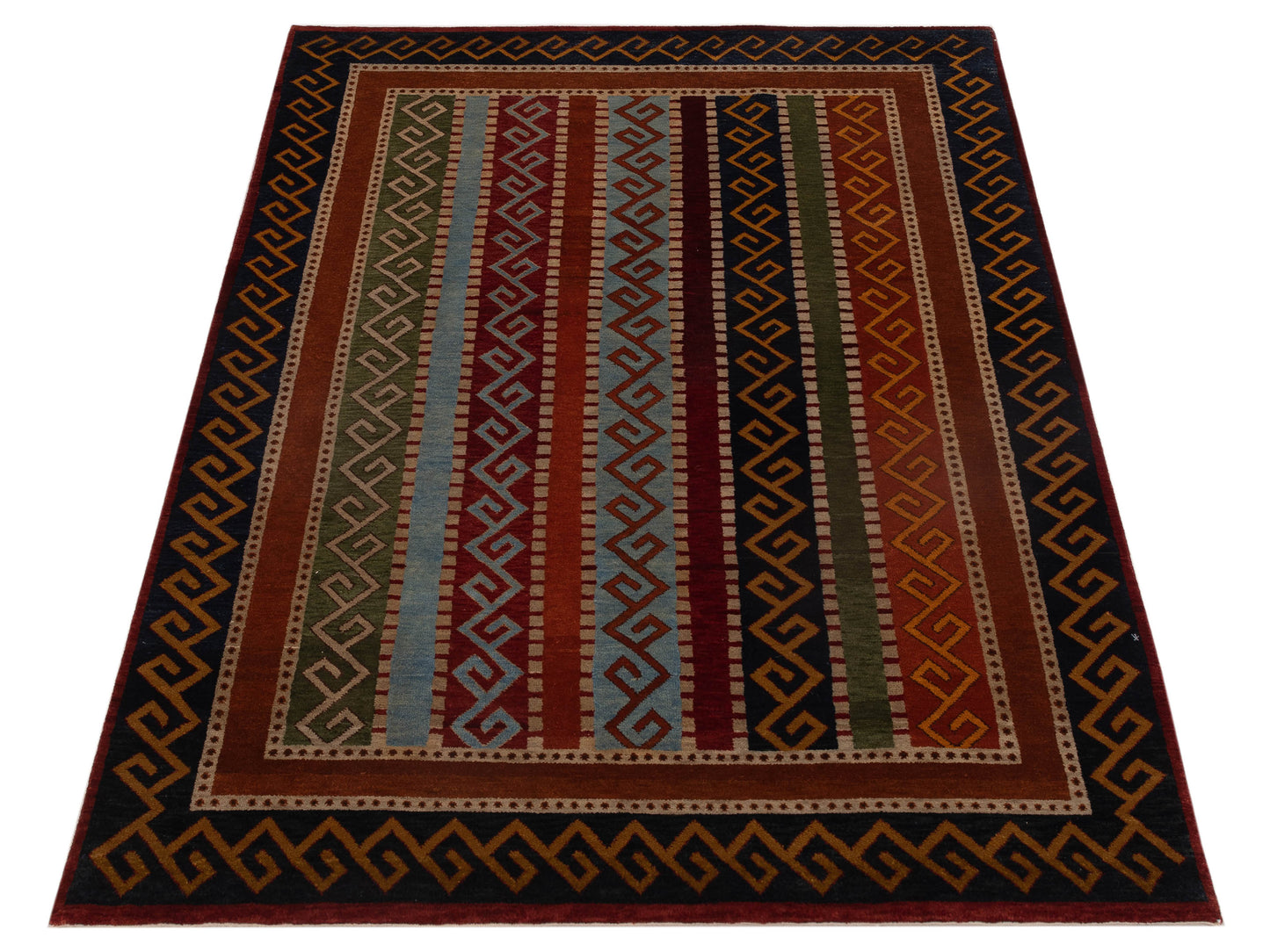 Shawl 112822 Multi 4.1x6 Hand Knotted Rug