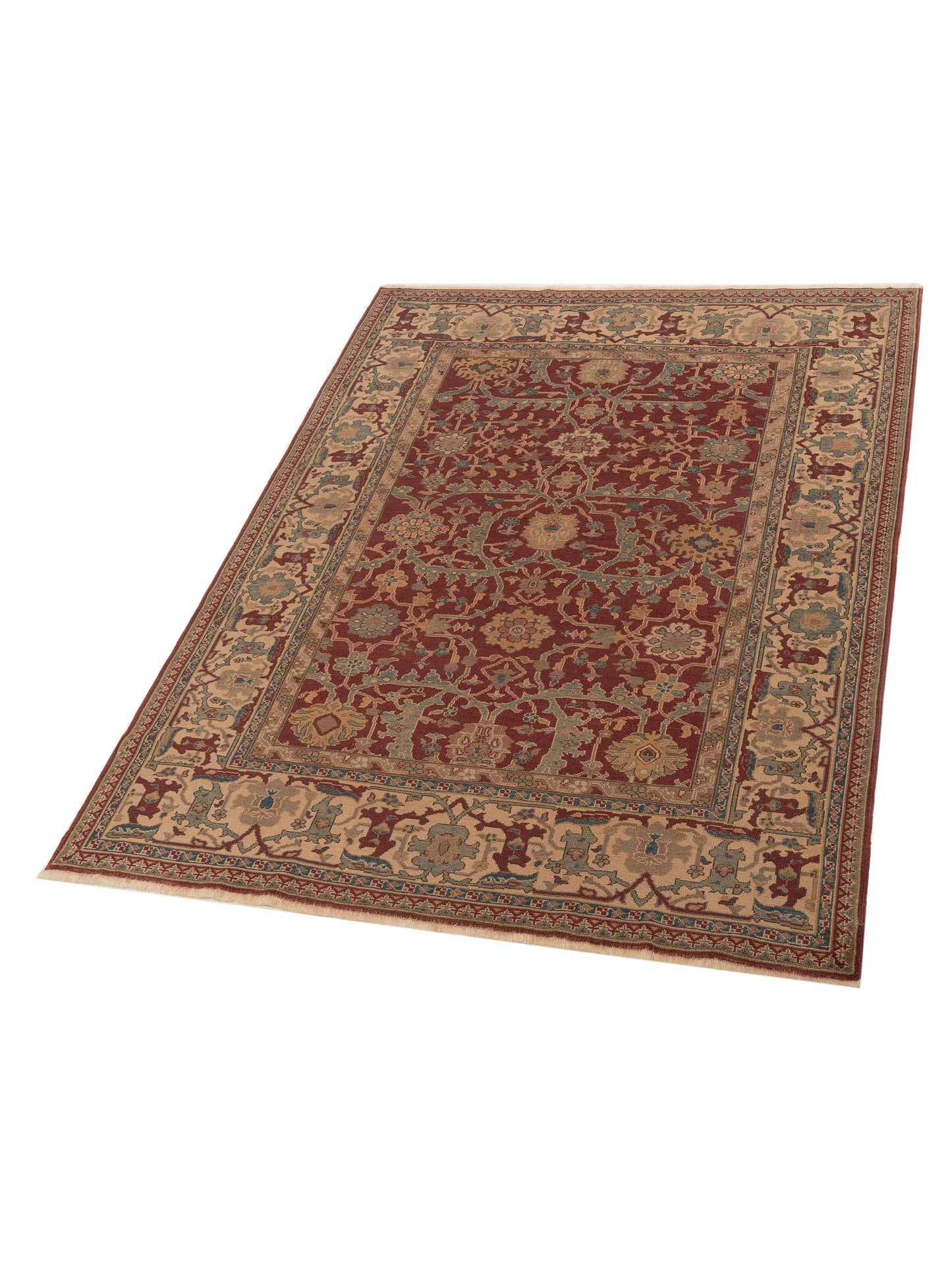 Antique Loom 121573 Red Ivory 6.4x8.2 Hand Knotted Rug