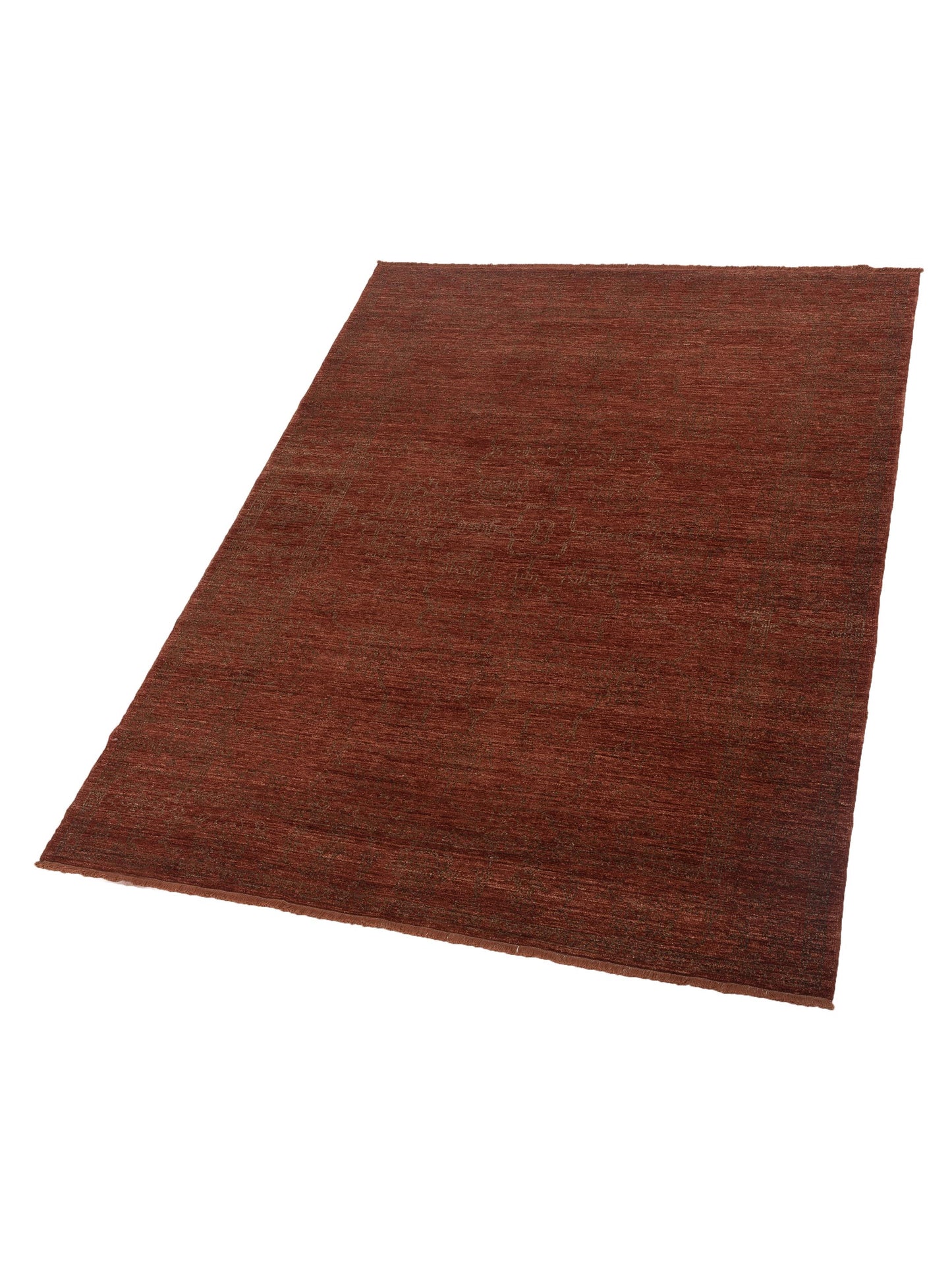 Defne Opal Brick Dark Brown 6.9x9.3 Hand Knotted Rug