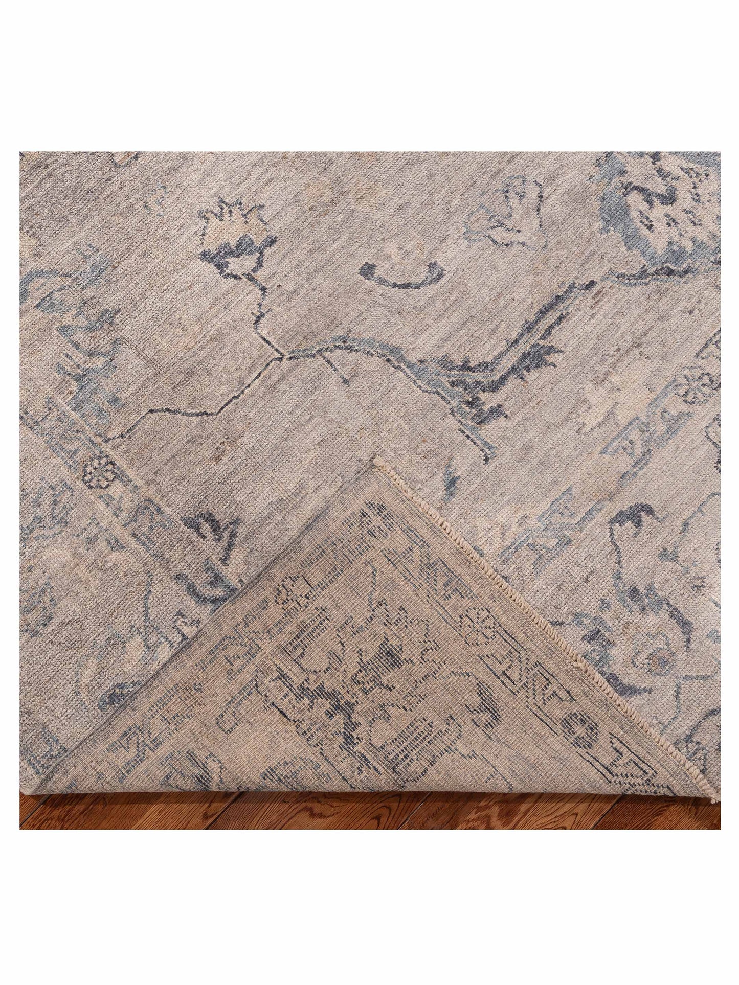 Angora Oushak 156218 Gray Gray 9.1x11.7 Hand Knotted Rug