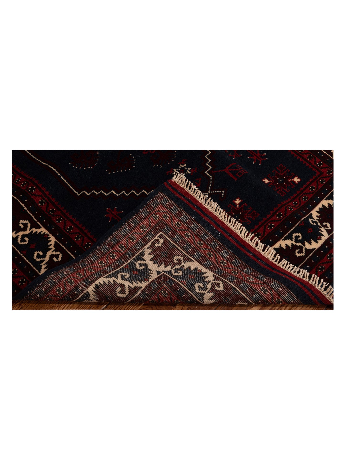 Turkish Shirwan 148377 Charcoal Ivory 4x5.6 Hand Knotted Rug