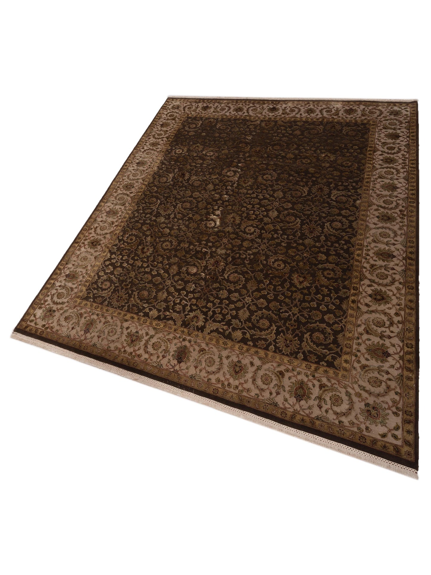 Imperial Silk 121032 Brown Beige 8.2x10.1 Hand Knotted Rug