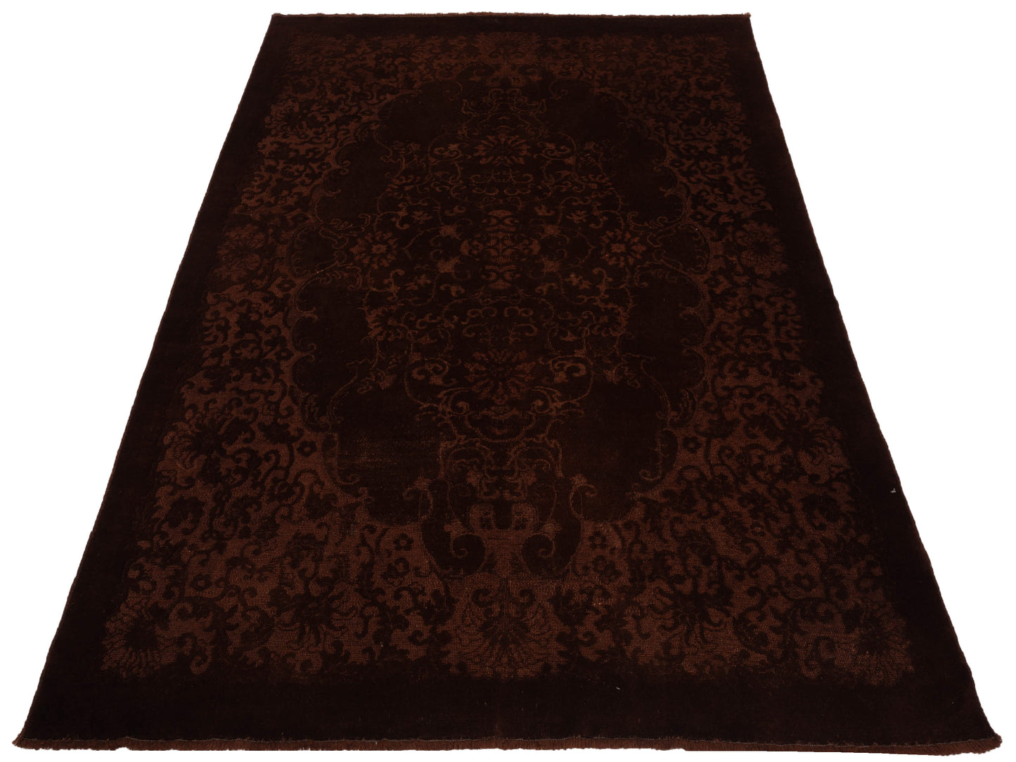 Vintage 109002 Dark Brown 6.9x9.8 Hand Knotted Rug