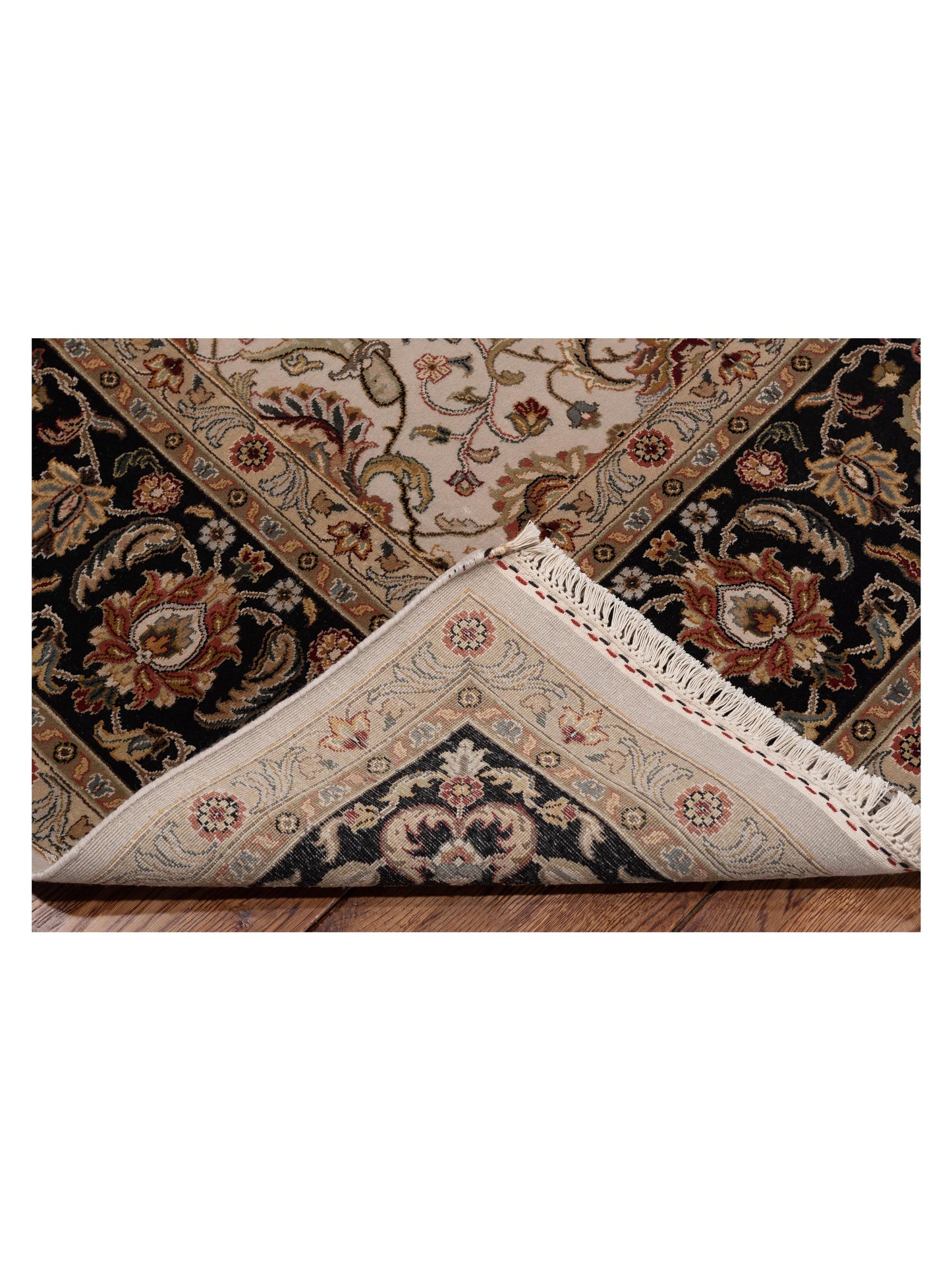 Imperial Silk 145037 Ivory Black 8.2x10.3 Hand Knotted Rug