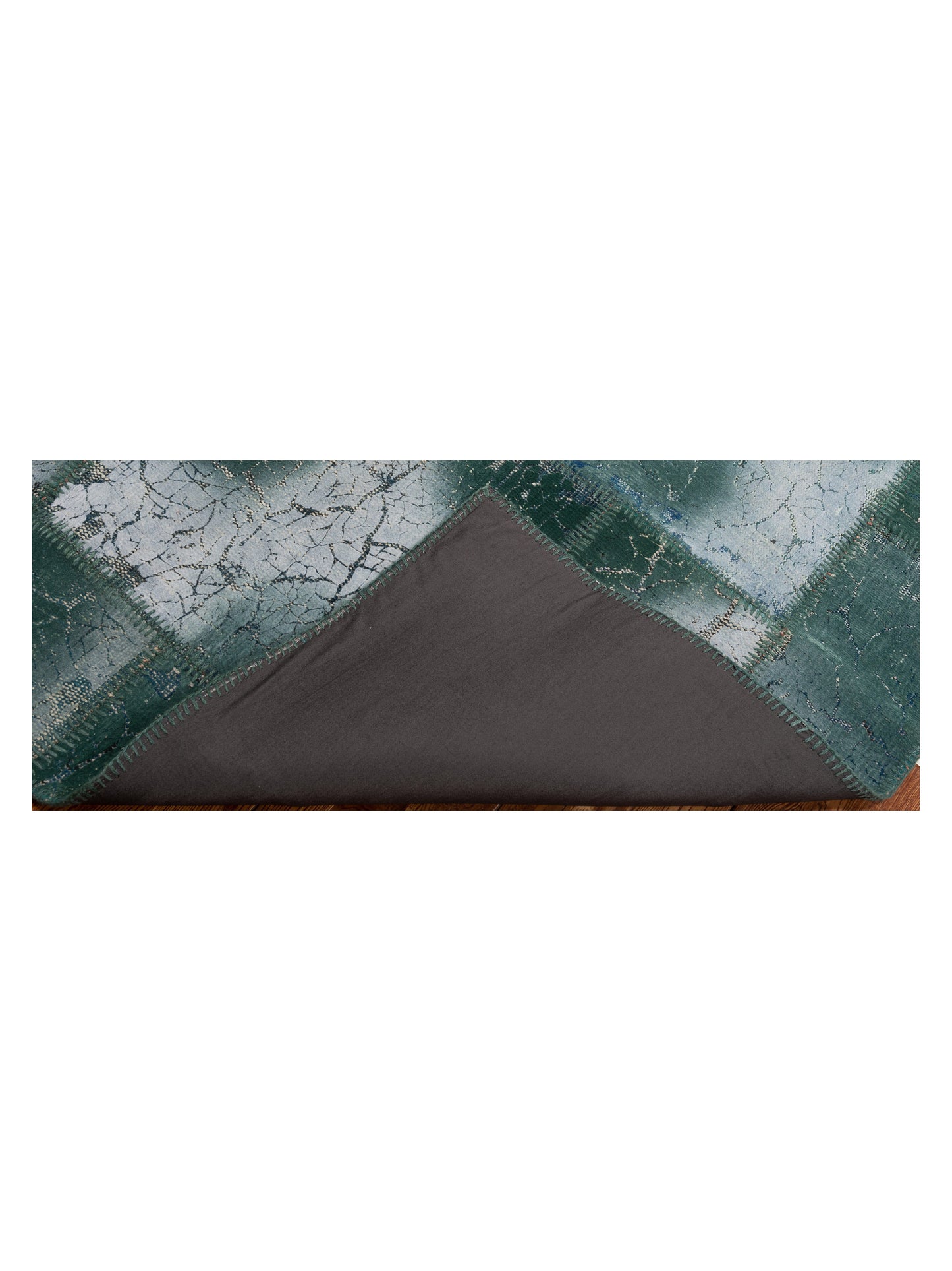 Turkish Vestige Patchwork 129039 Green 8.3x9.10 Hand Knotted Rug