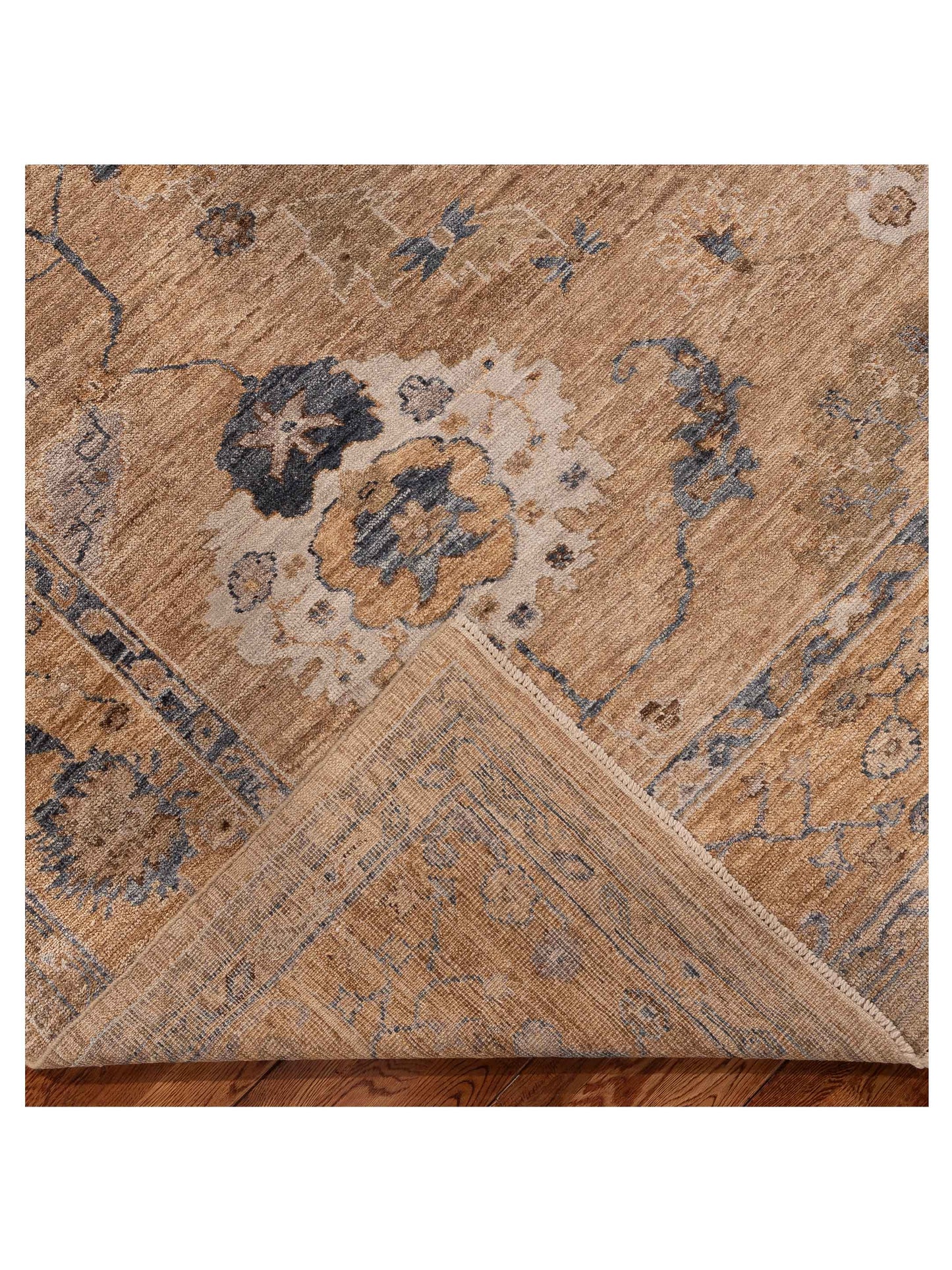 Angora Oushak 156040 Gold Gold 8.11x11.7 Hand Knotted Rug