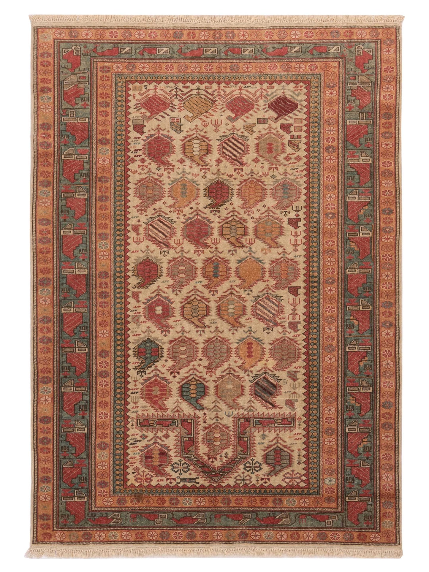 Pasha Antique Loom  Ivory Blue Traditional