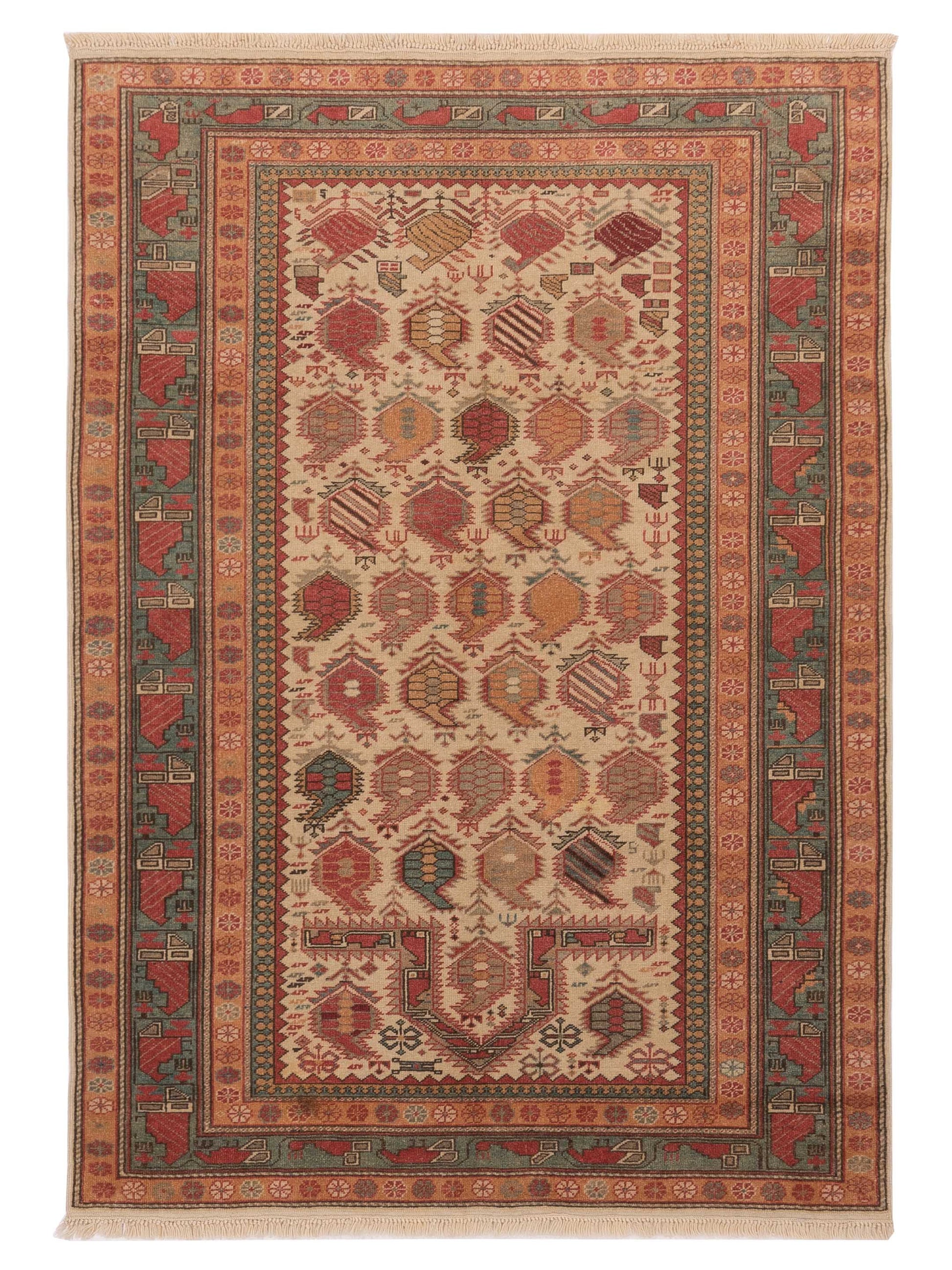 Pasha Antique Loom  Ivory Blue Traditional