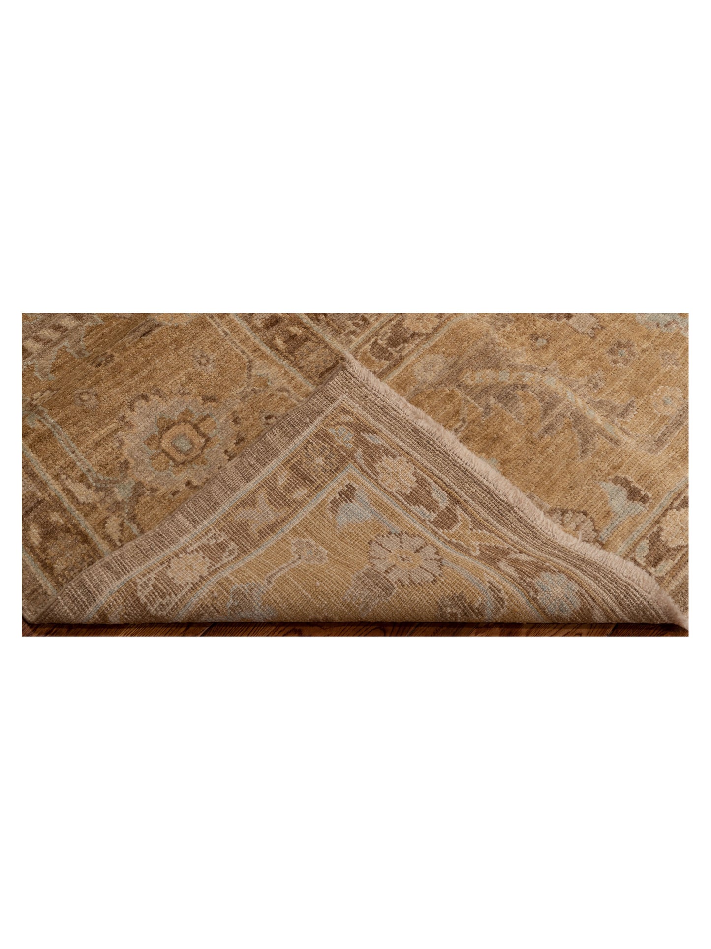 Angora Oushak 130207 Brown Gold 12.6x17.7 Hand Knotted Rug