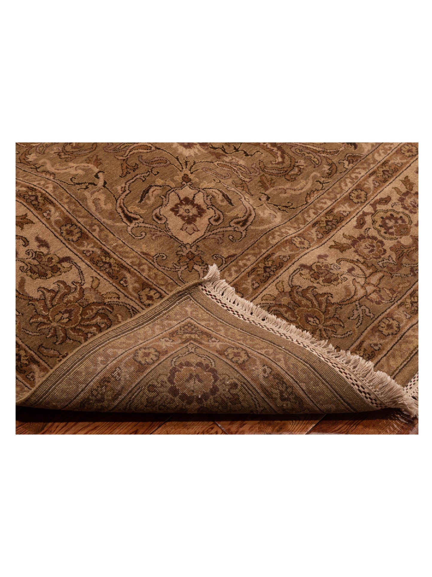 Crown 81669 Green Green 9.3x12.6 Hand Knotted Rug