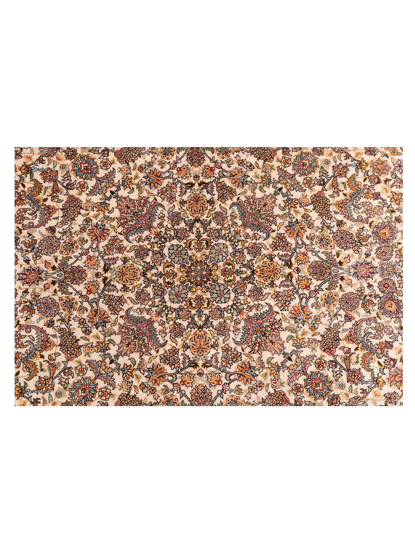 Pure Silk 125322 Ivory Gold 5x5 Hand Knotted Rug