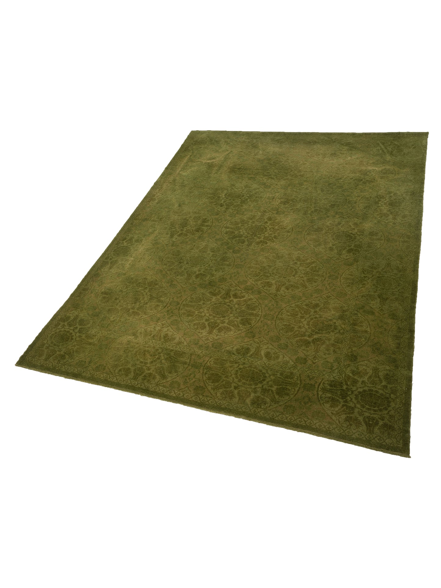 Color Bouquet 113945 Green Green 10.5x13.5 Hand Knotted Rug