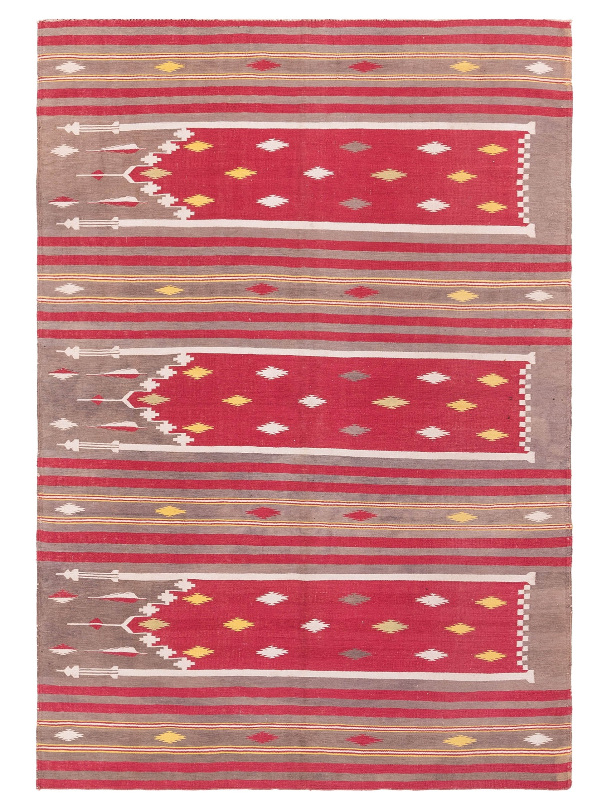 Nomad Old Afghan Dhurrie  Red Brown Traditional