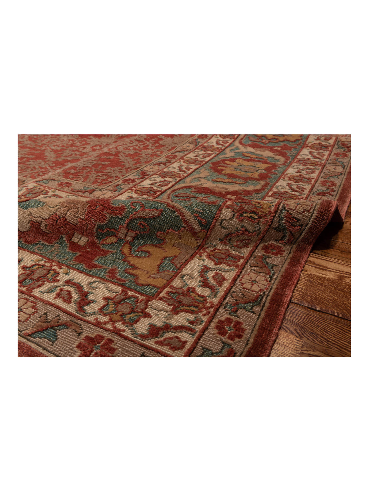 Antique Loom 107924 Red Blue 12.3x14.8 Hand Knotted Rug