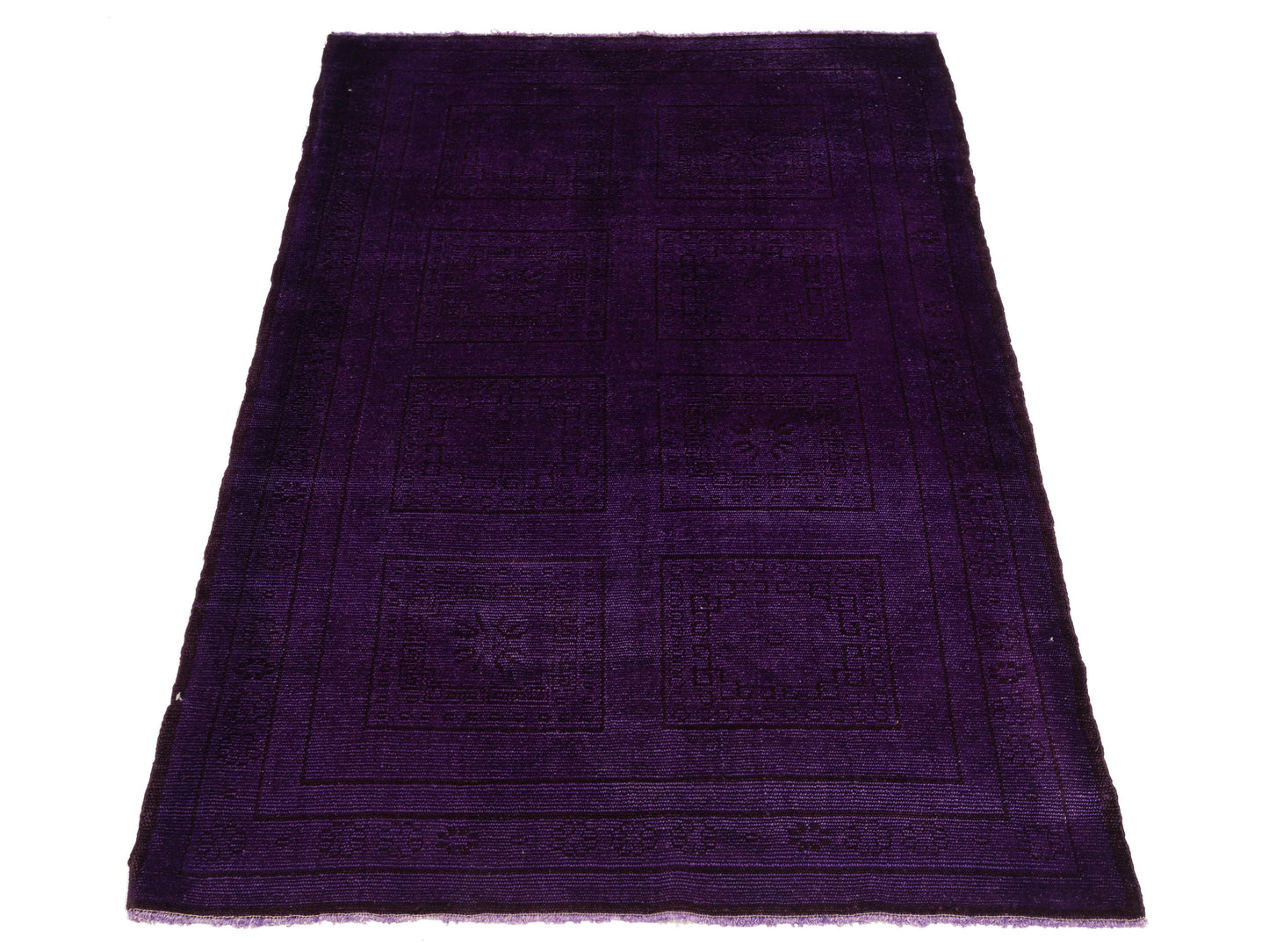 Vintage 107455 Purple 4.3x6.11 Hand Knotted Rug