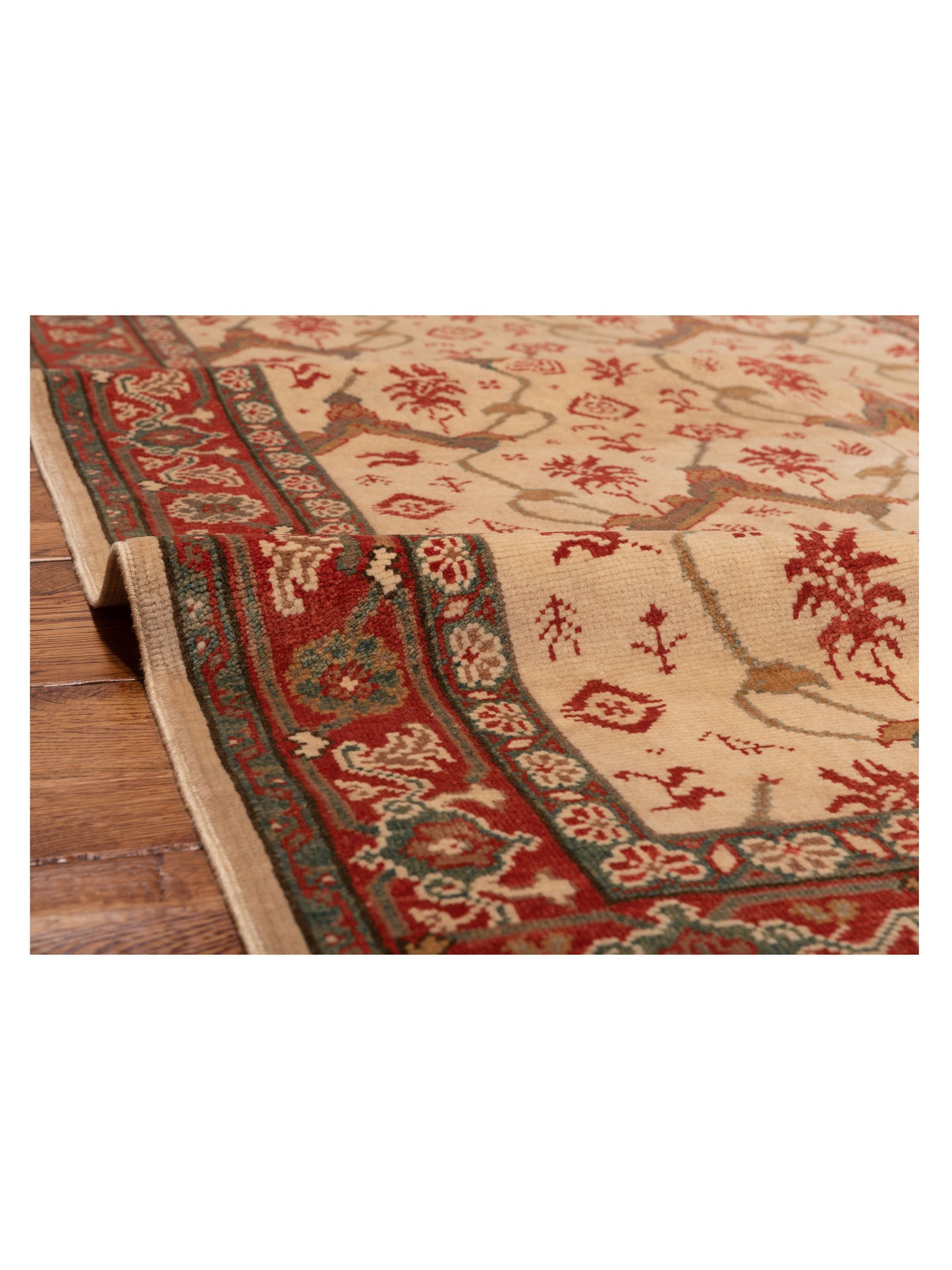 Antique Loom 147440 Ivory Red 3.11x6.3 Hand Knotted Rug