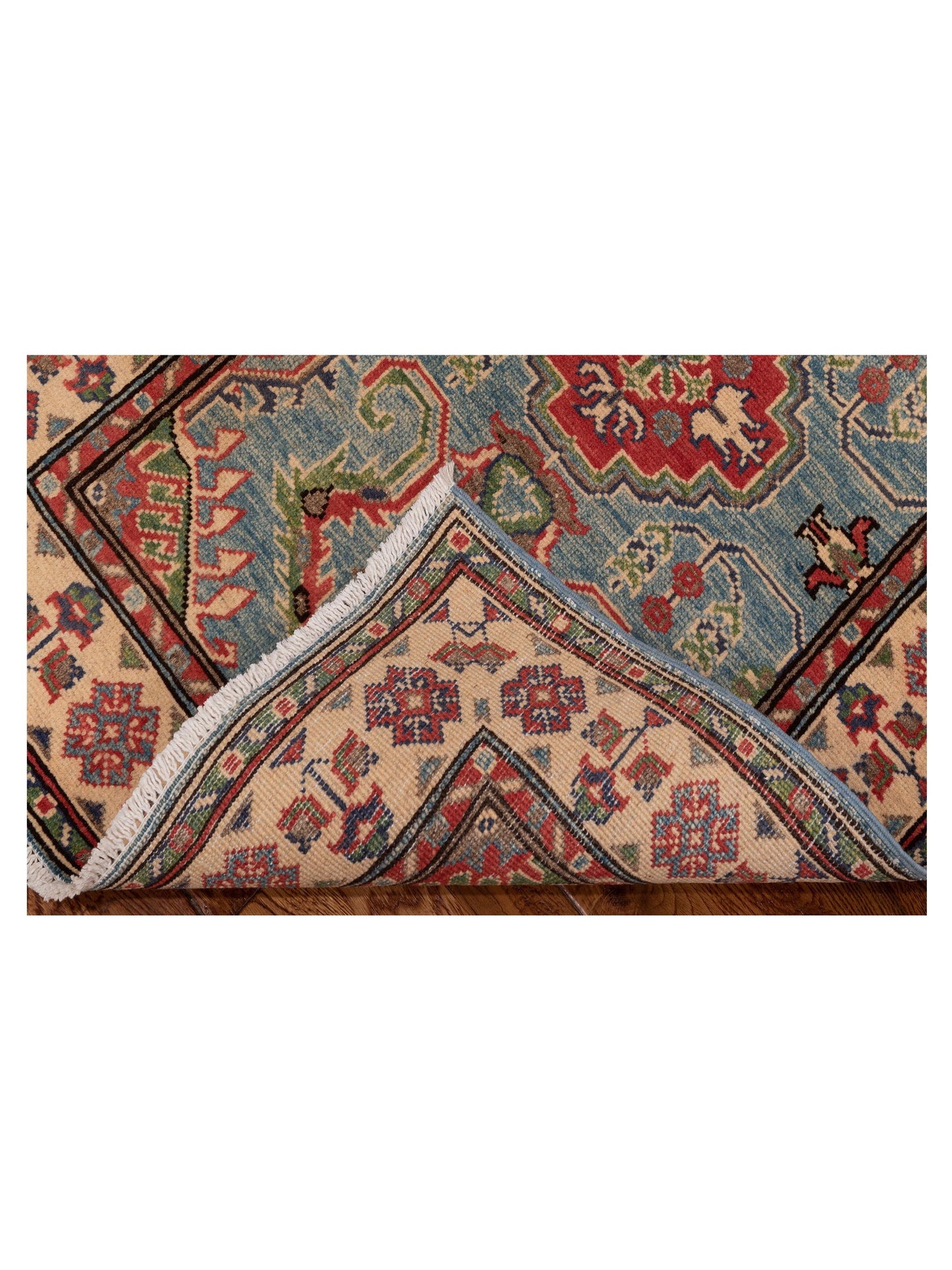 Kazak 148822 Blue Ivory 2.8x3.11 Hand Knotted Rug