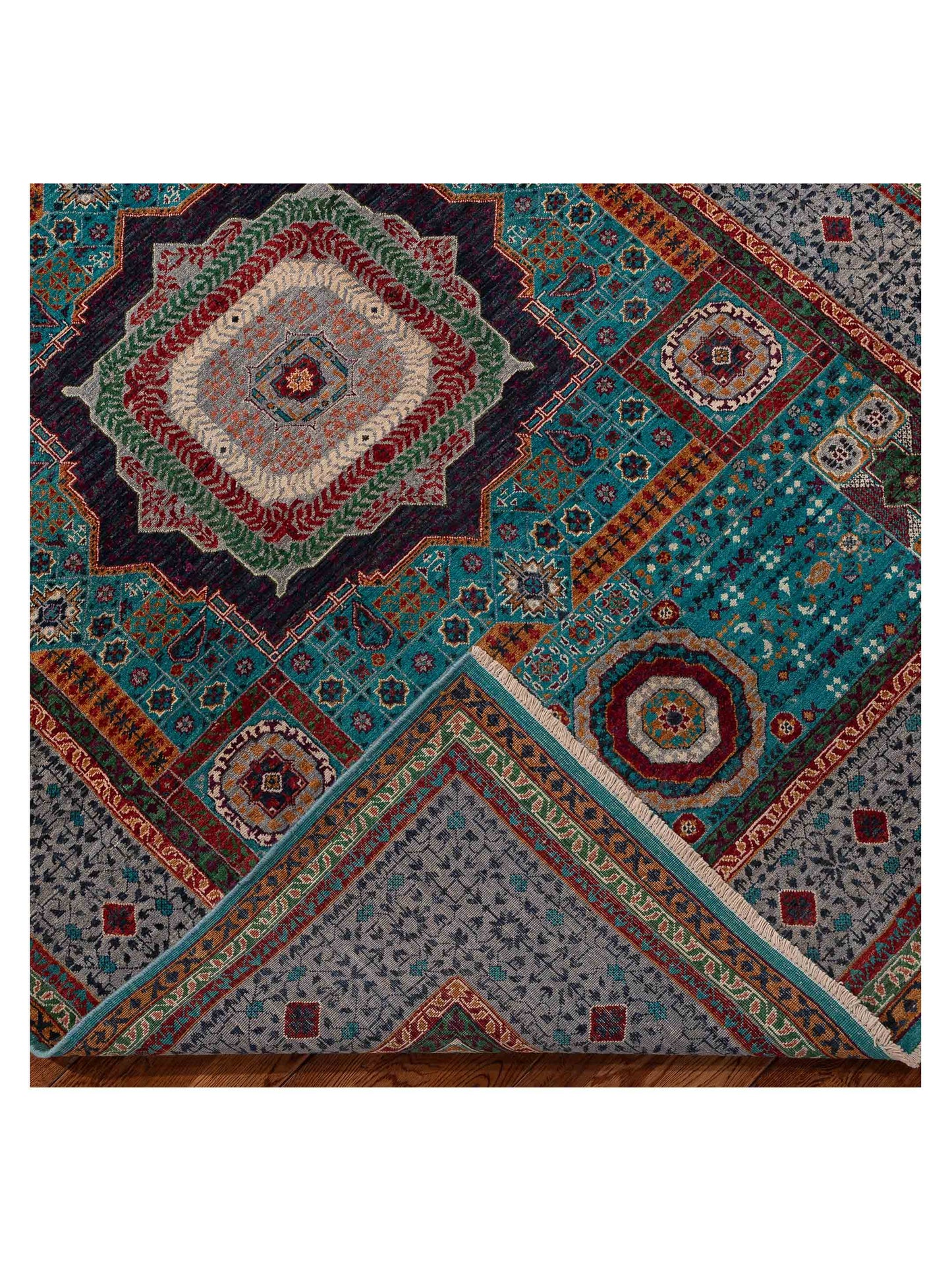 Artisan Mamluk 154642 Blue Gray 5.9x7.10 Hand Knotted Rug