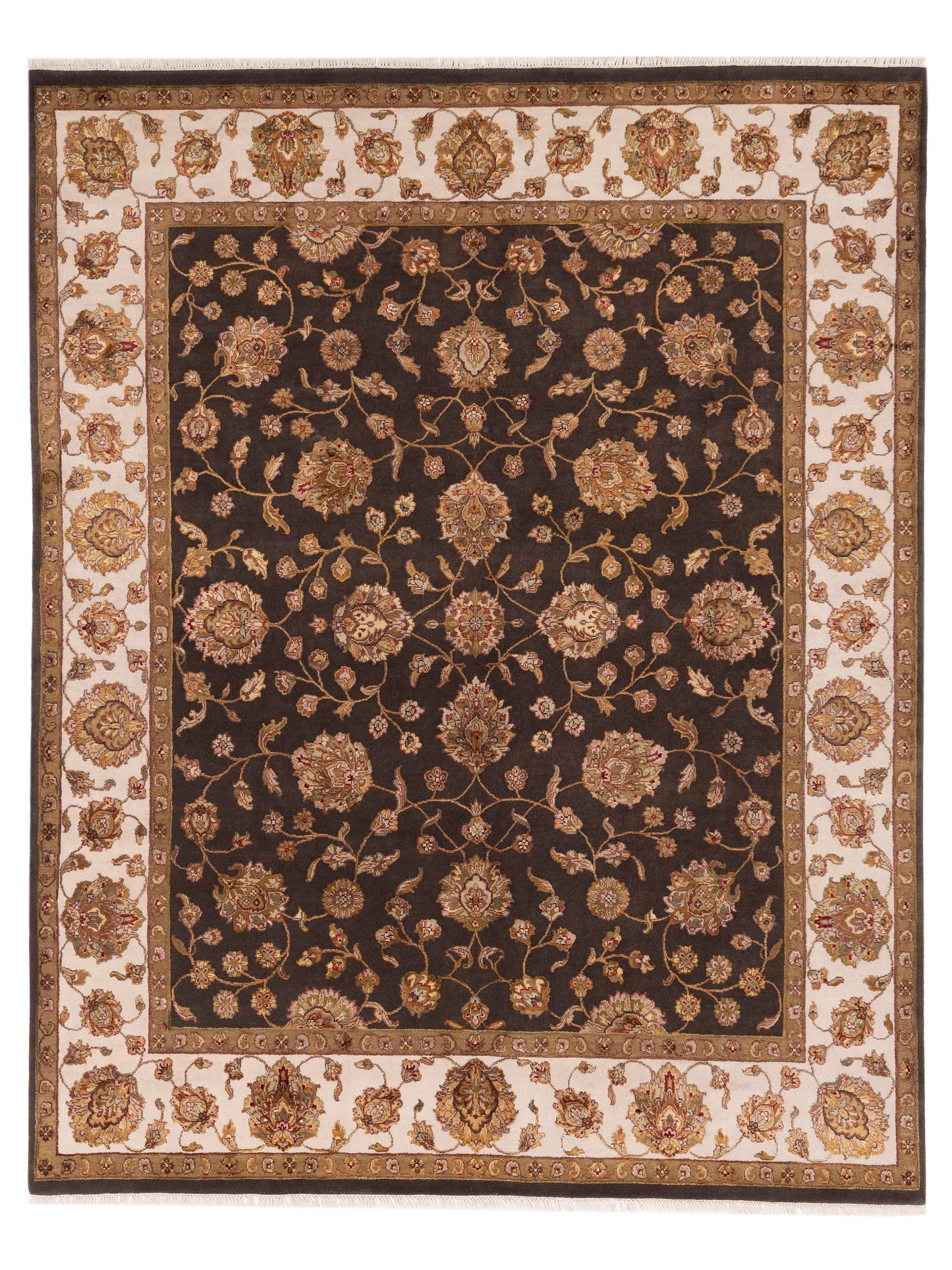 Rajpur Imperial Silk  Brown Ivory Traditional