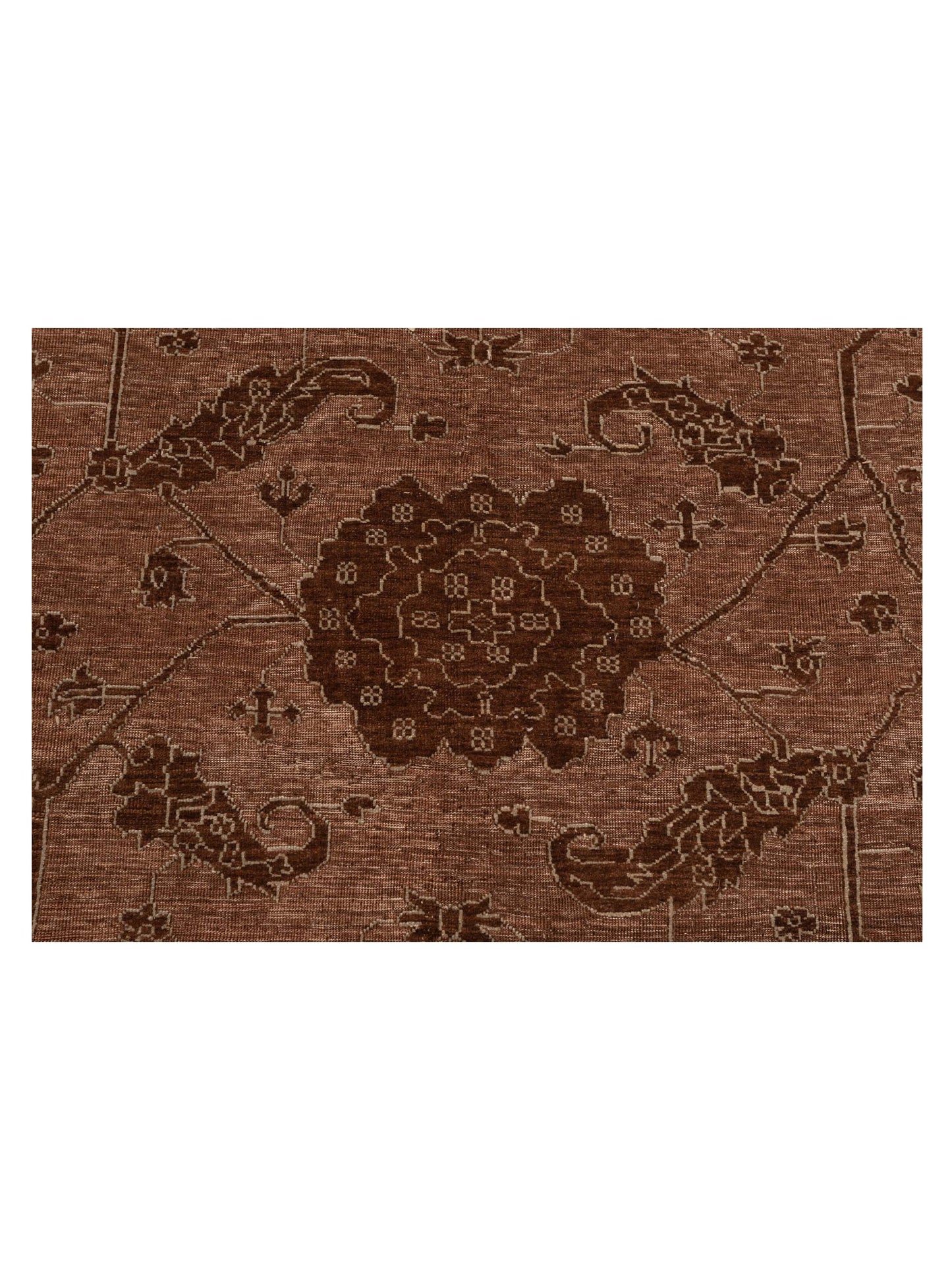 Defne Ruby Brown Ice Blue 6.5x9 Hand Knotted Rug