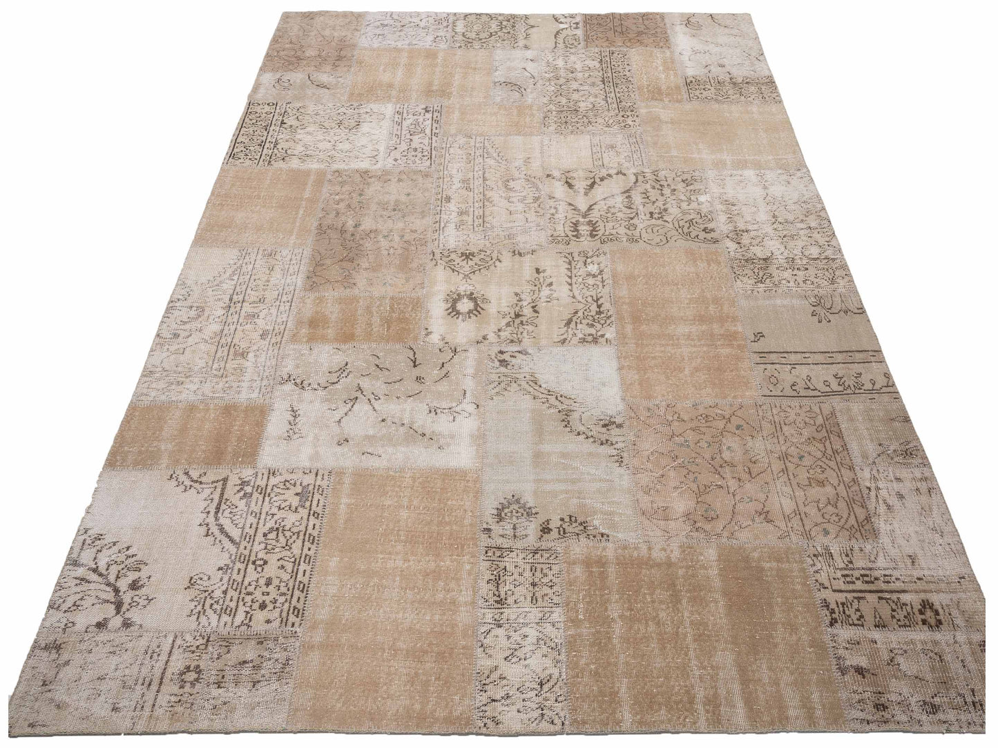 Turkish Vestige Patchwork 112301 Beige 9.1x12 Hand Knotted Rug