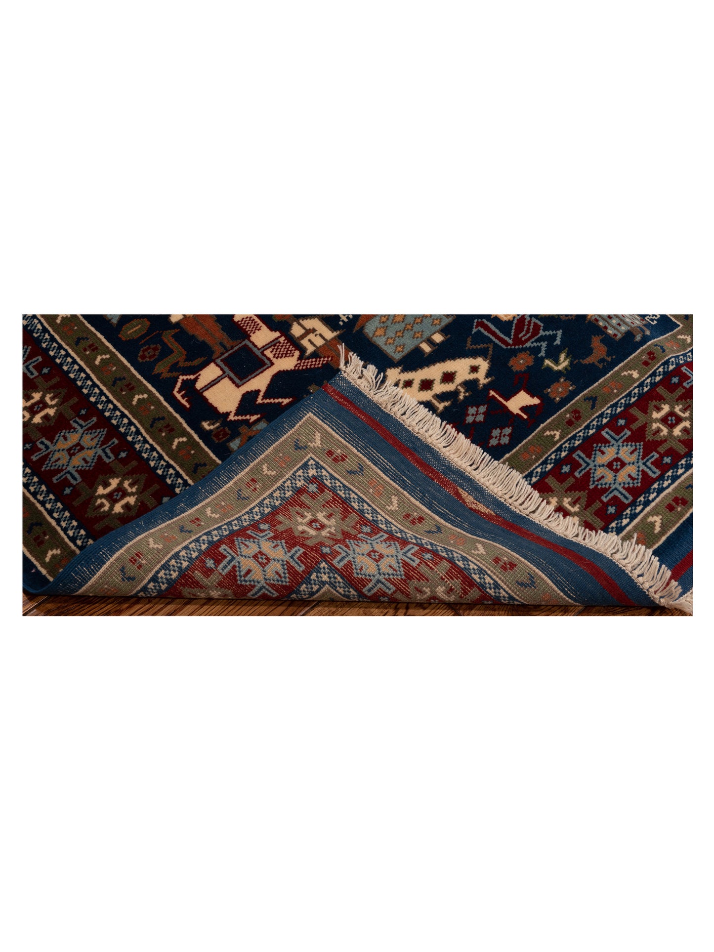 Turkish Shirwan 148334 Navy Red 3.11x5 Hand Knotted Rug