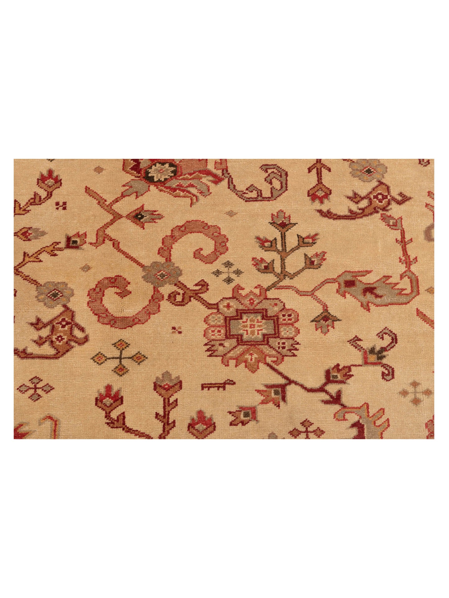 Antique Loom 117181 Ivory Red 6.9x9.5 Hand Knotted Rug