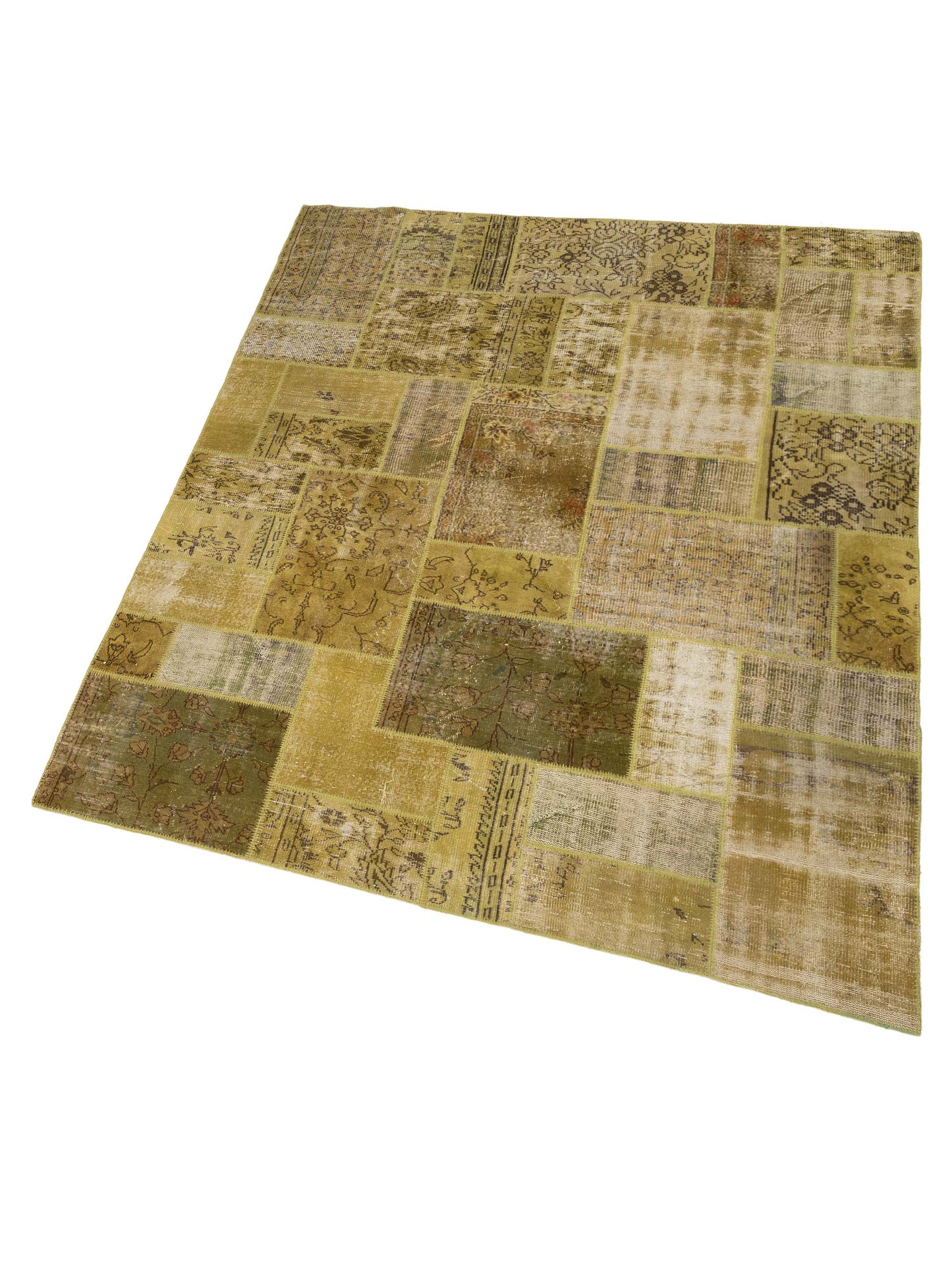 Turkish Vestige Patchwork 114093 Green 8x10 Hand Knotted Rug