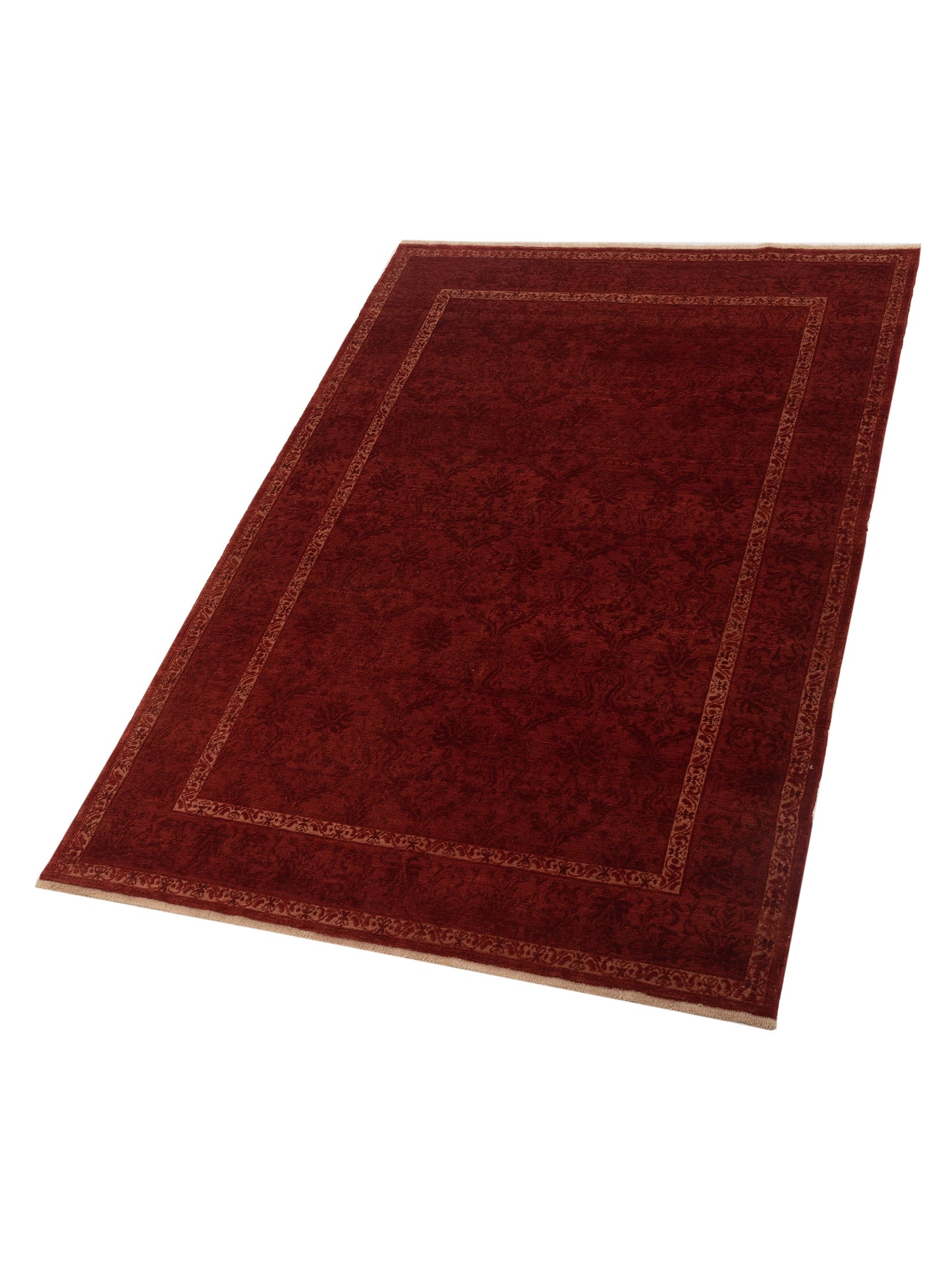 Defne Begonia Red Red 6.2x8.11 Hand Knotted Rug