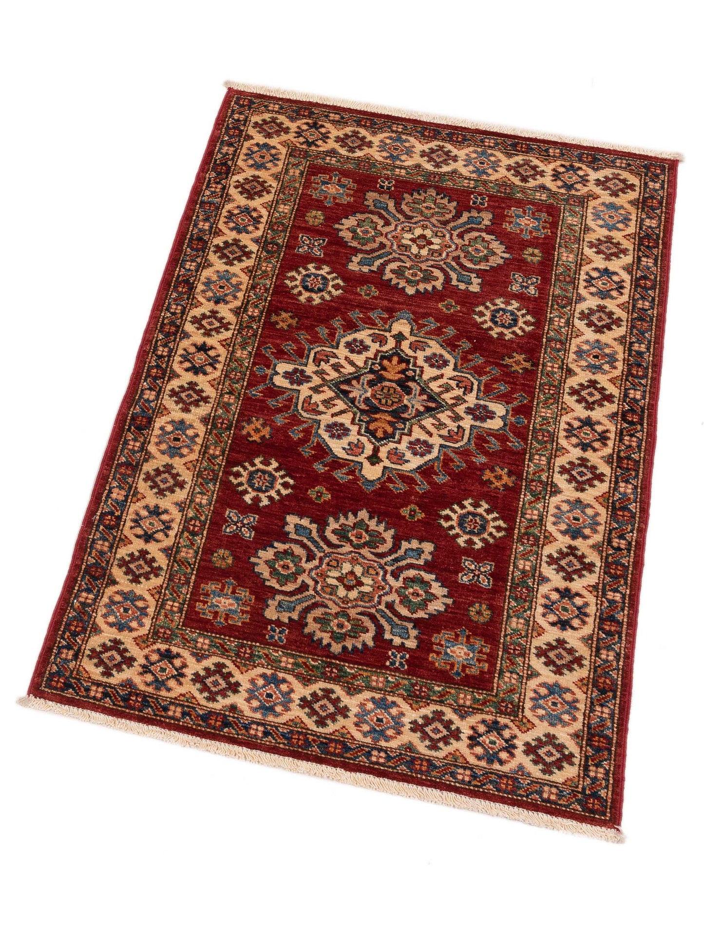 Artisan Kazak 148955 Red Ivory 2.8x4 Hand Knotted Rug